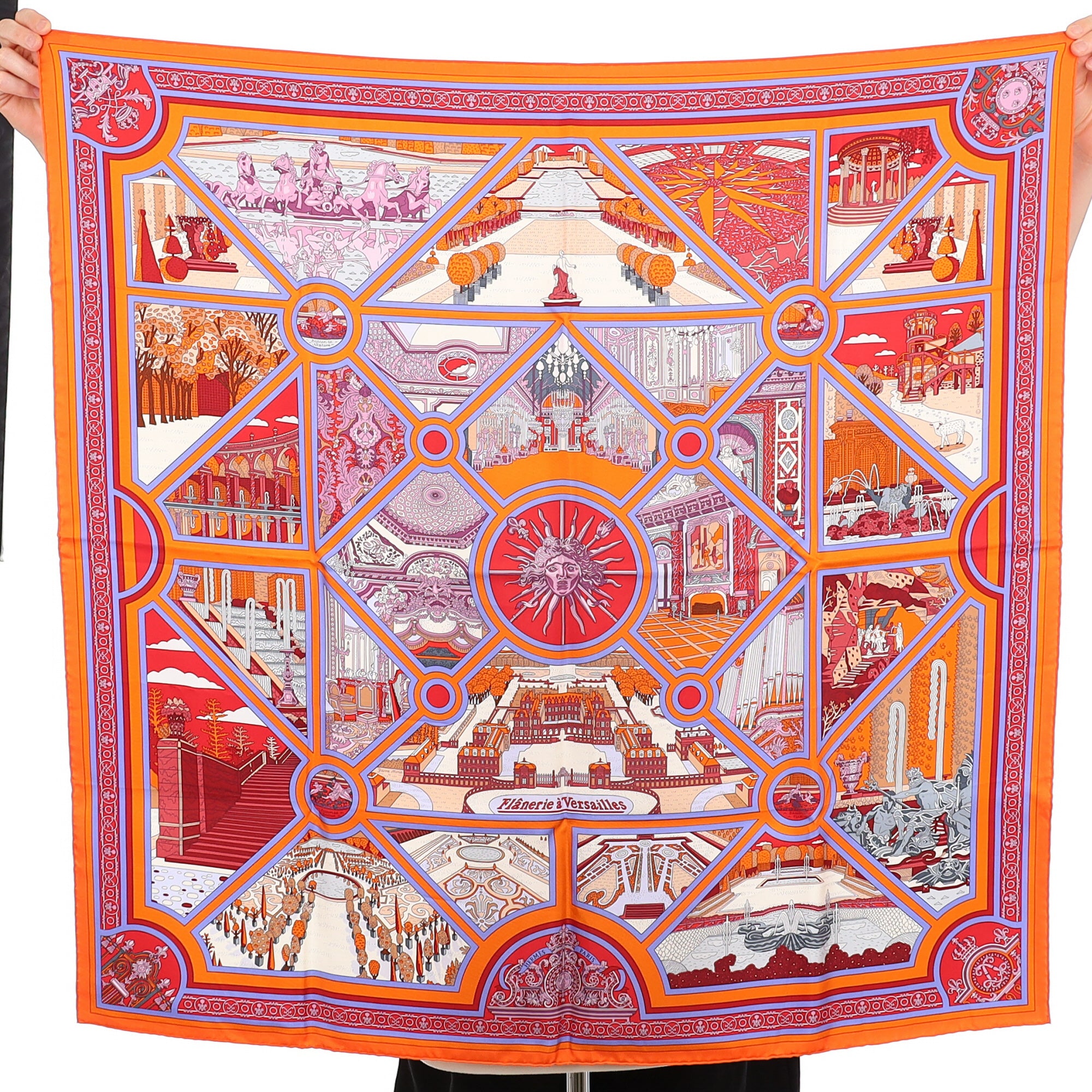 Brand New Boxed Hermès Flânerie à Versailles Silk Scarf Quite Rare