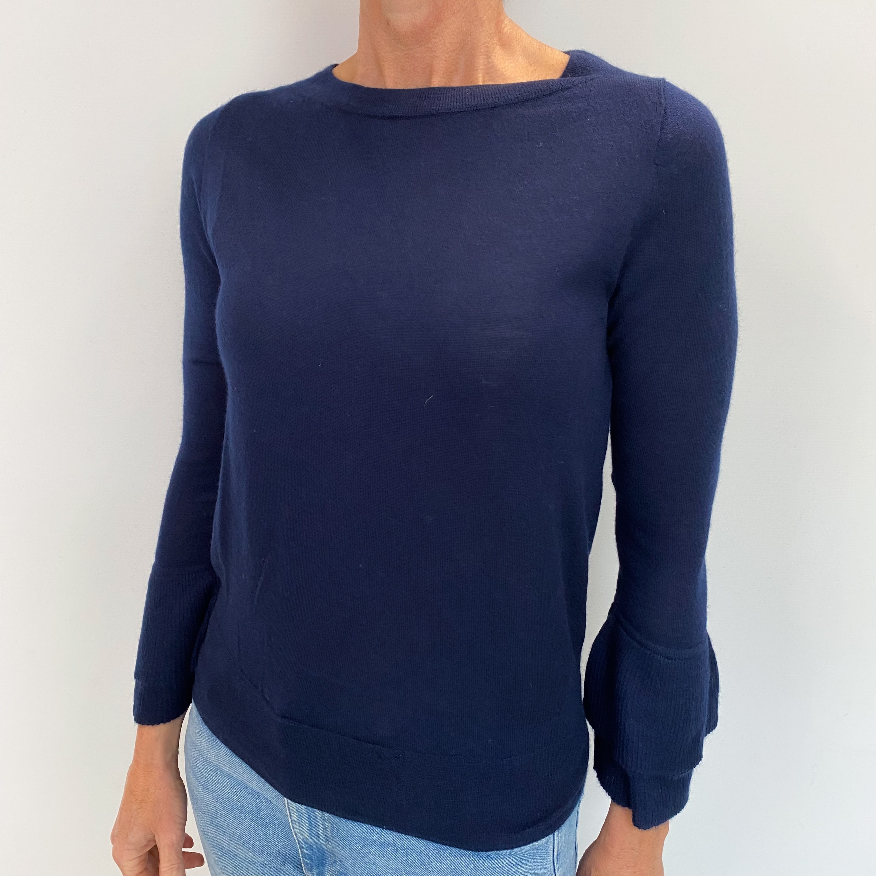 Navy Blue Cashmere Crew Neck Jumper Small