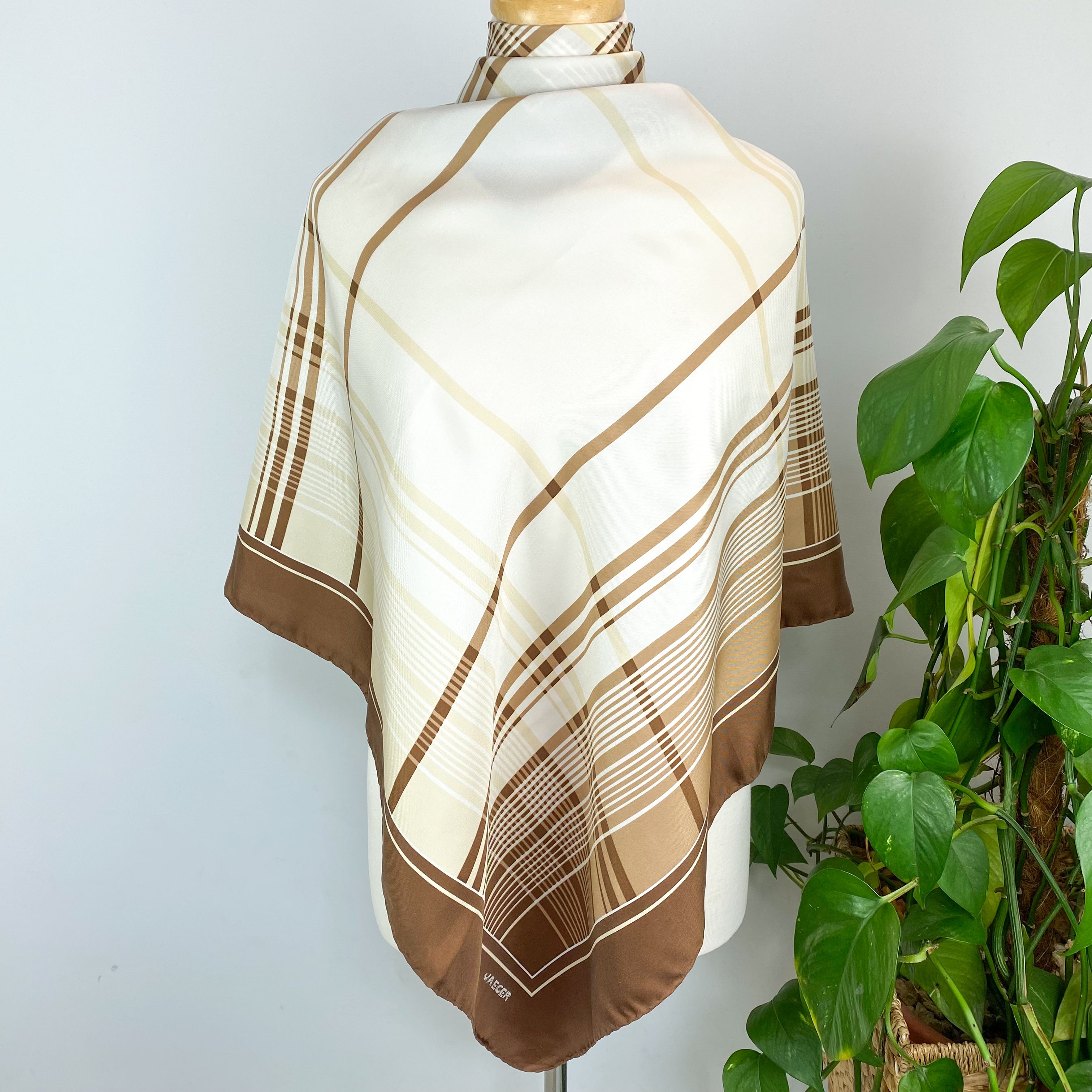 1970s Jaeger Vintage Silk Scarf