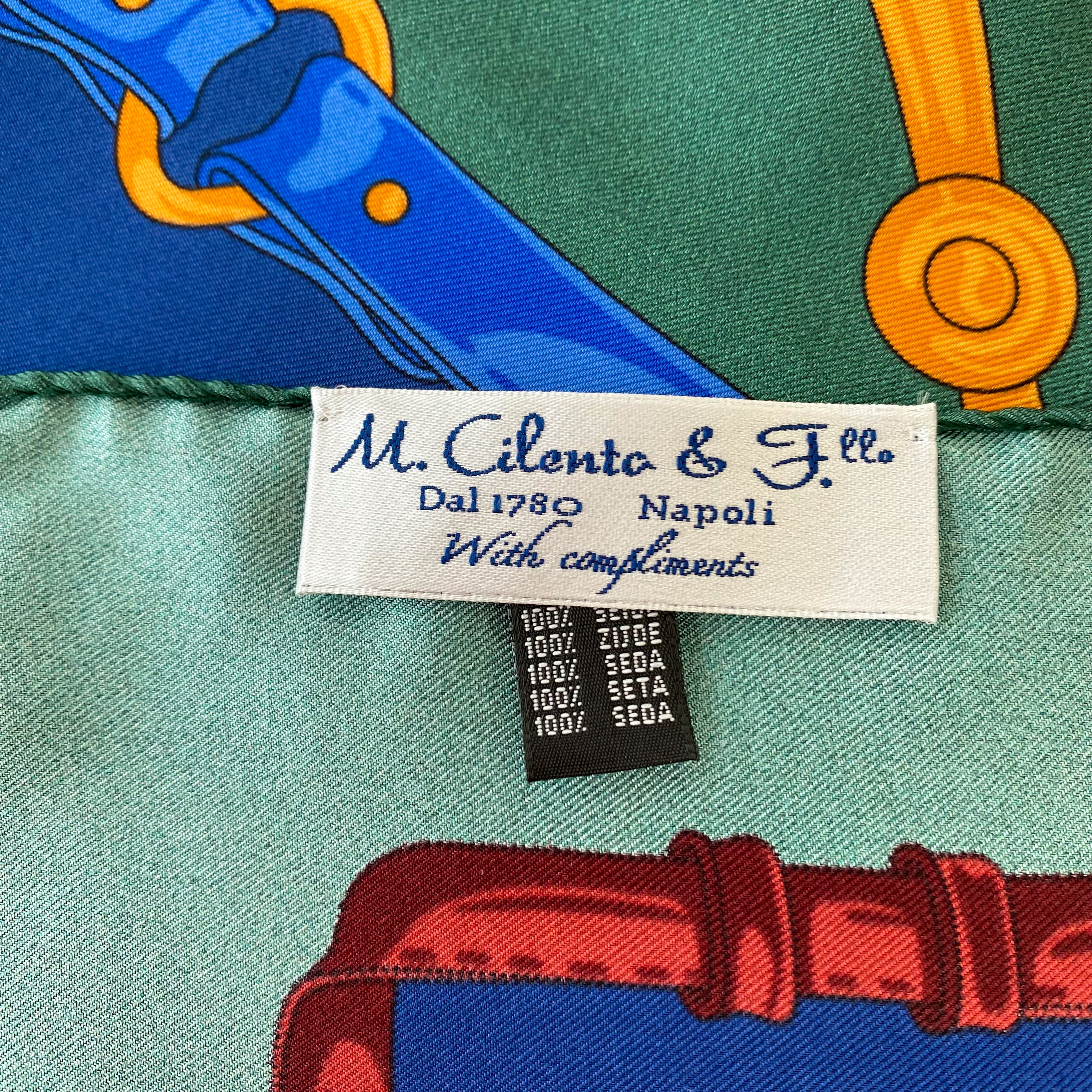 Brand New Boxed M Cilento & Fratello Silk Scarf