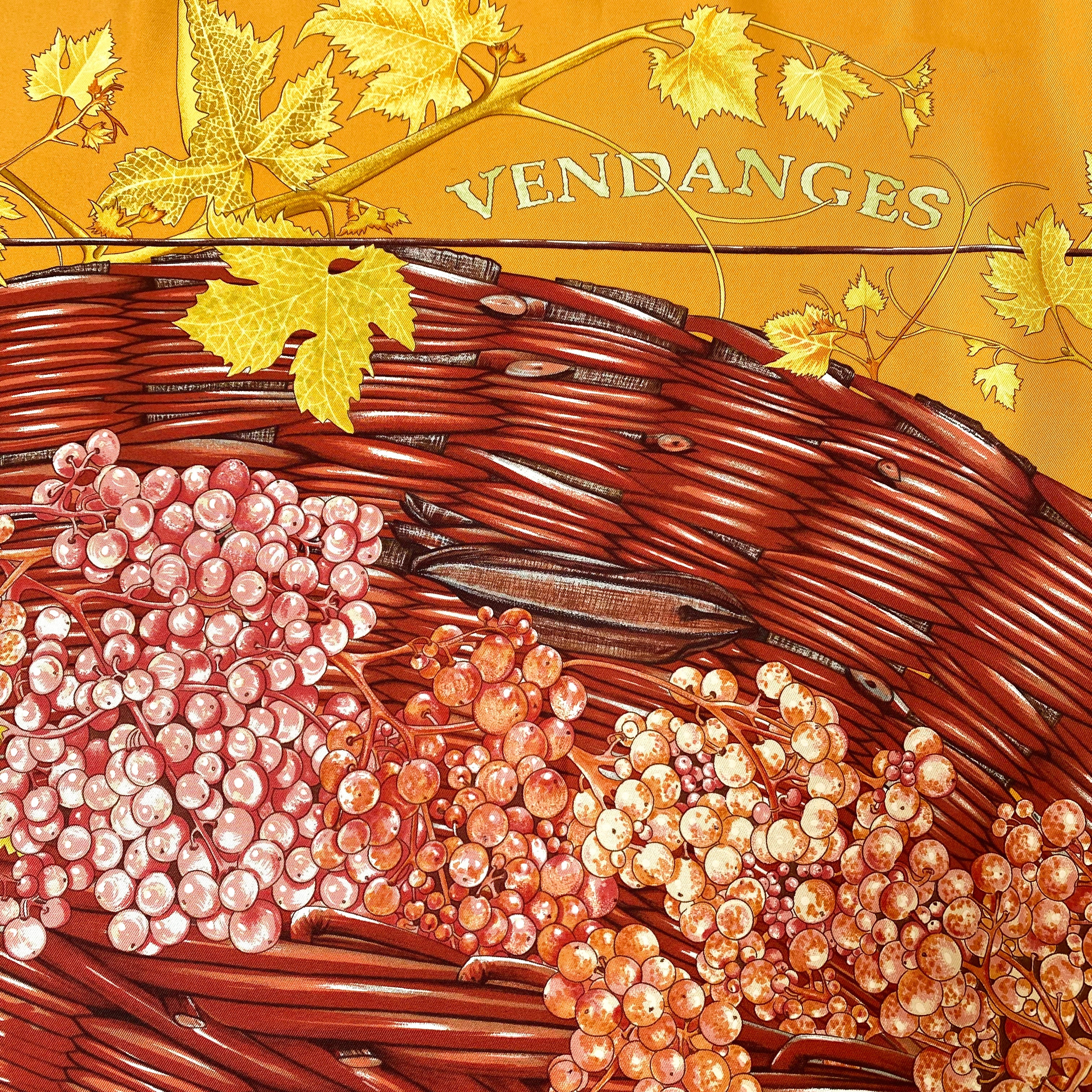 Immaculate Boxed Hermès 2001 Vendanges Silk Scarf