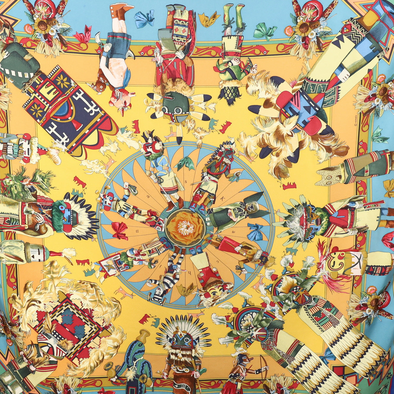 Hermès Kachinas Silk Scarf Rare