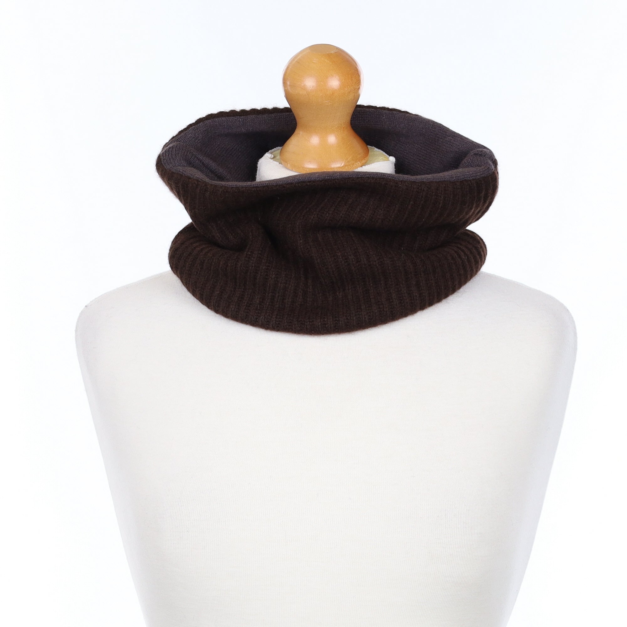Chocolate Rib & Mole Brown  Neck Warmer