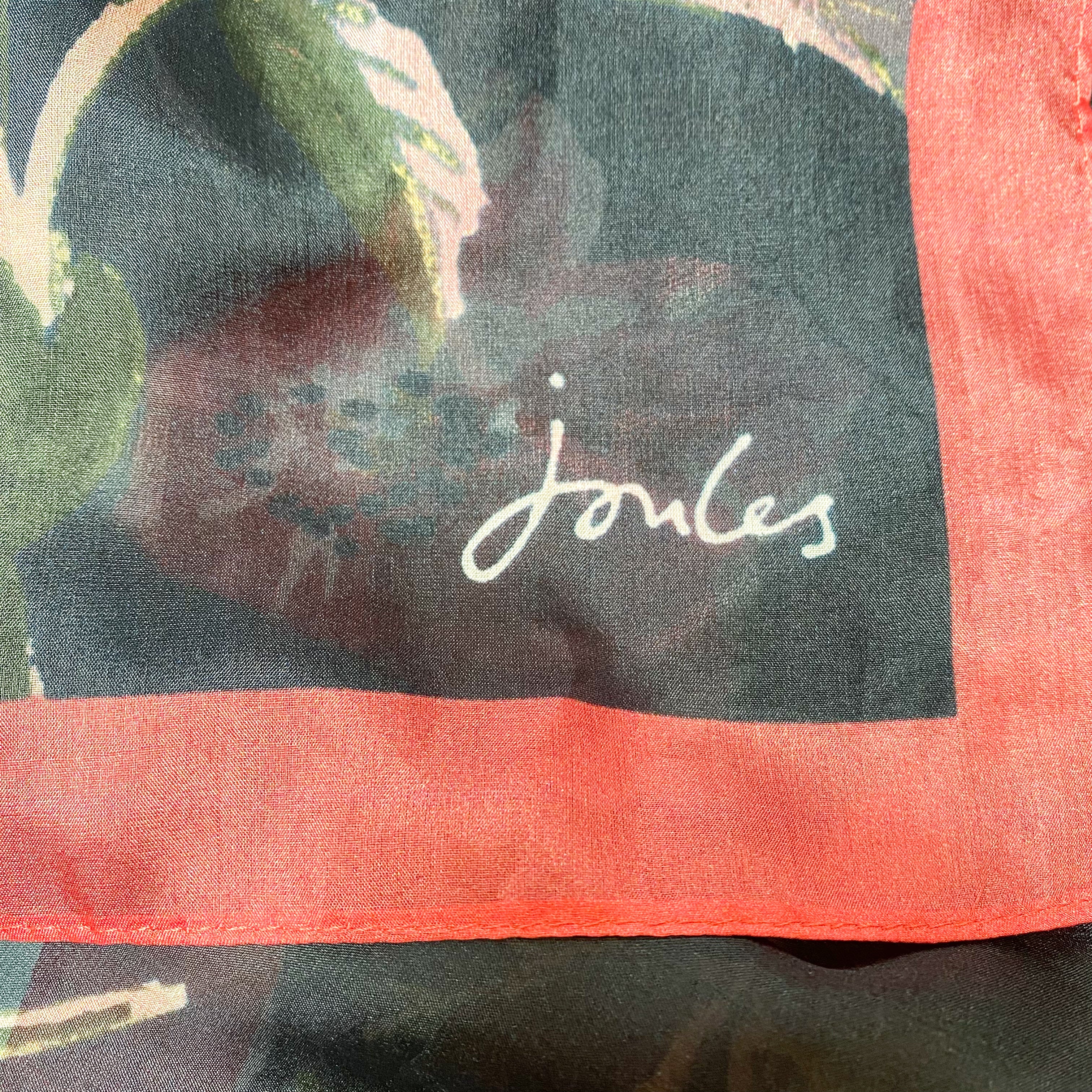Modern Long Floral Joules Silk Scarf