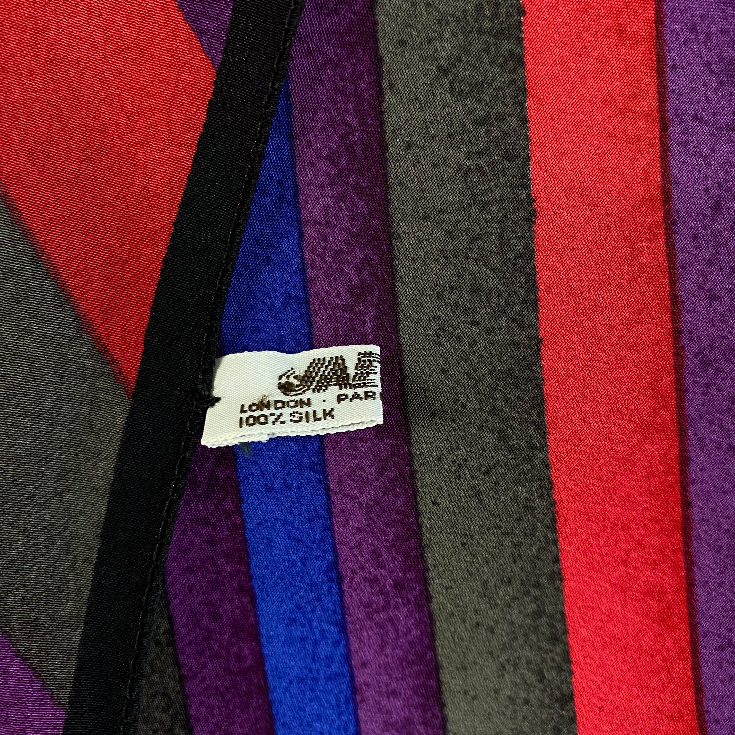 Jaeger Striped Long Silk Scarf
