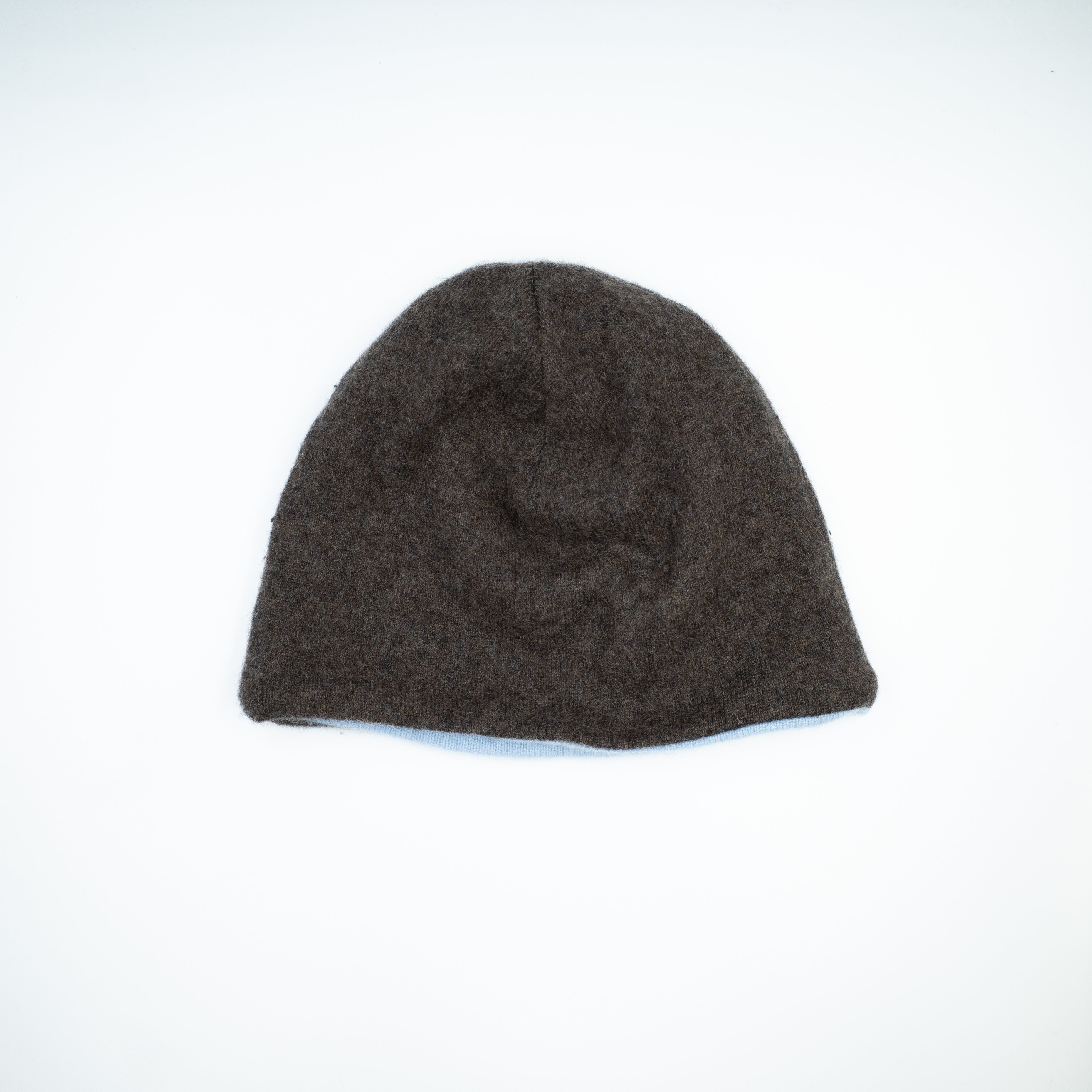Donkey Grey and Baby Blue Cashmere Beanie Hat