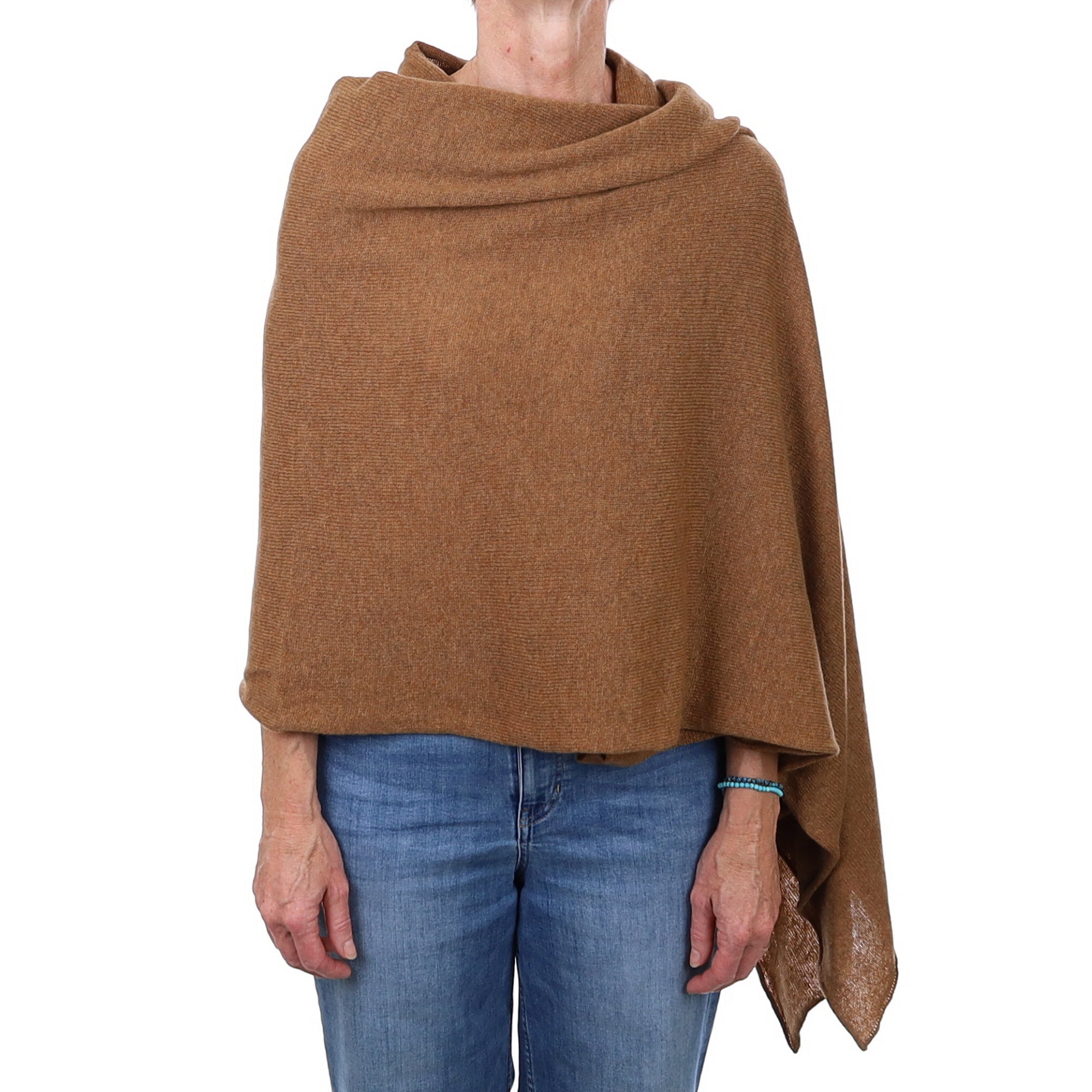 Brand New Scottish Cinnamon Brown Oversized Gauzy Cashmere Wrap