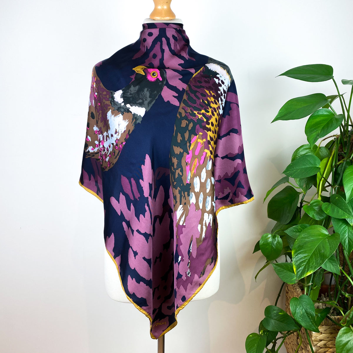 Joules Pheasant Design Silk Scarf