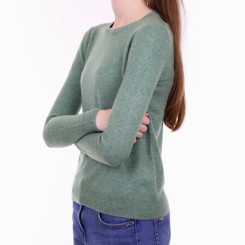 Sea Foam Green Cashmere Crew Neck Jumper Extra Small