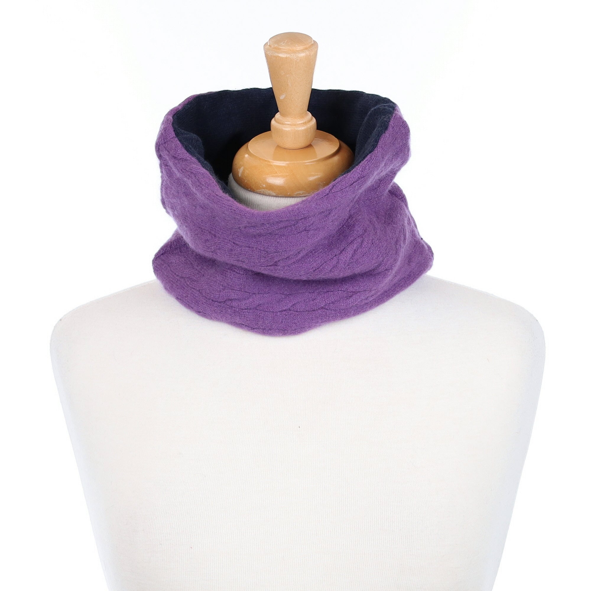 Patterned Viola and Navy Neck Warmer