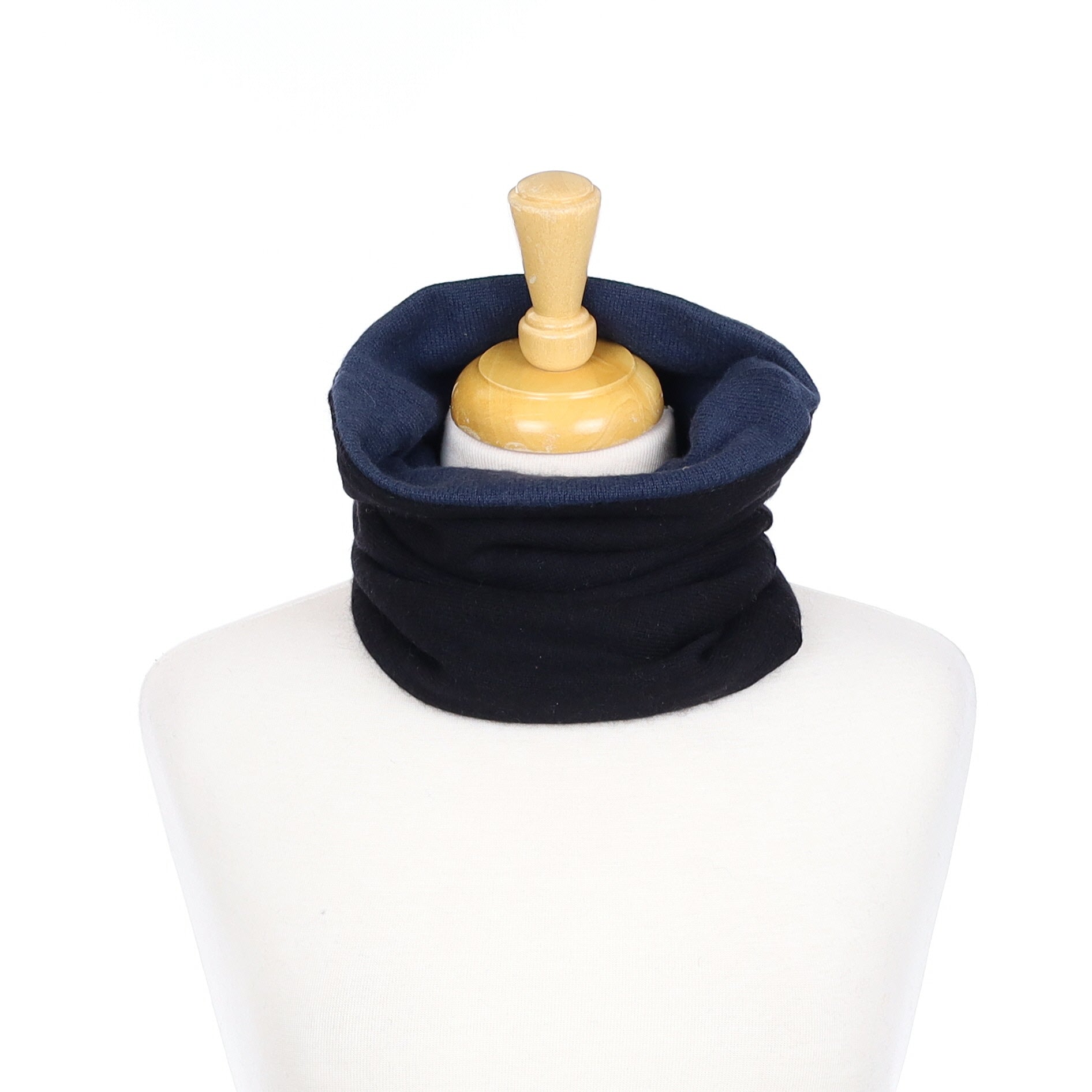 Black and Navy Blue Luxury Double Layered Snood
