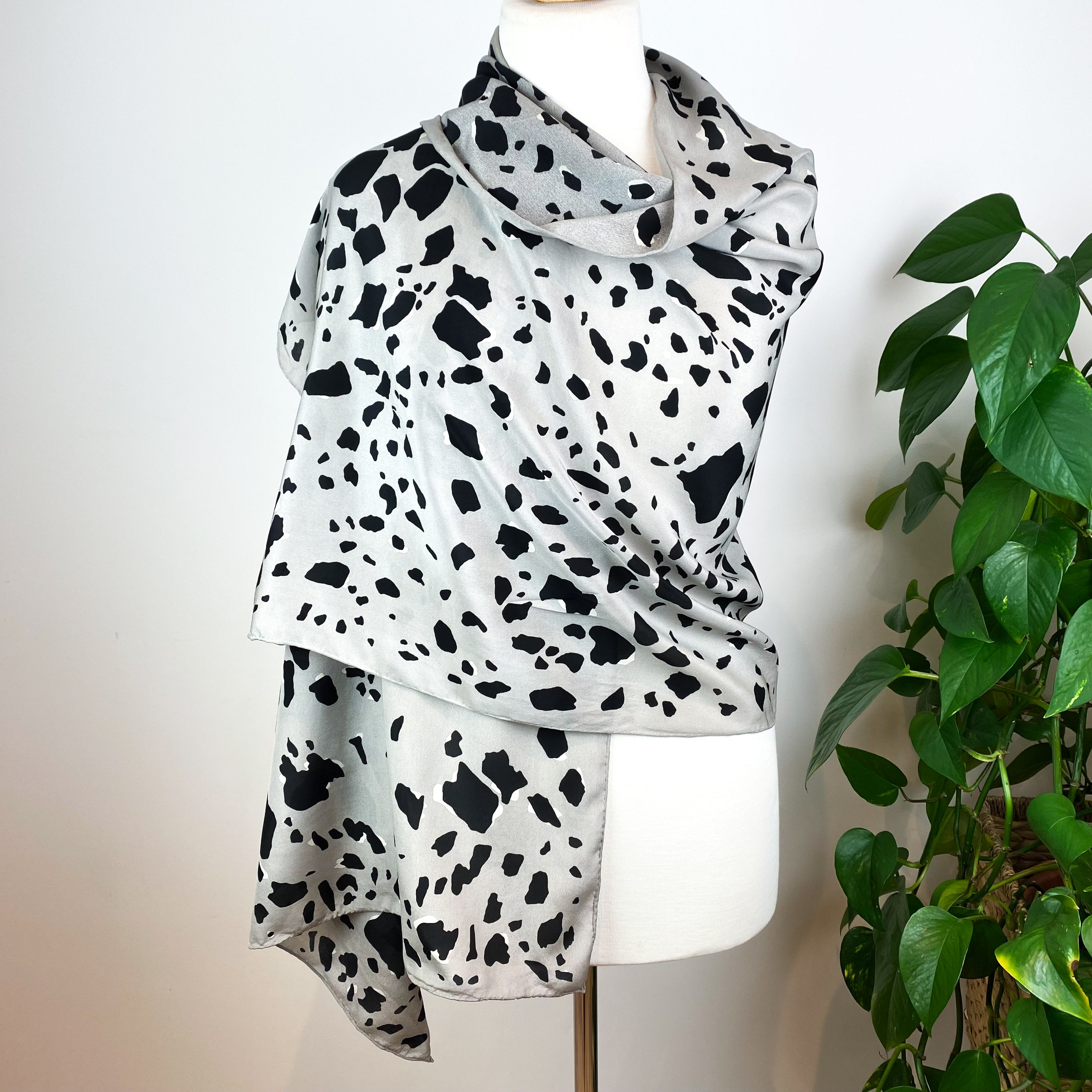 Modern Animal Print Wrap Silk Scarf