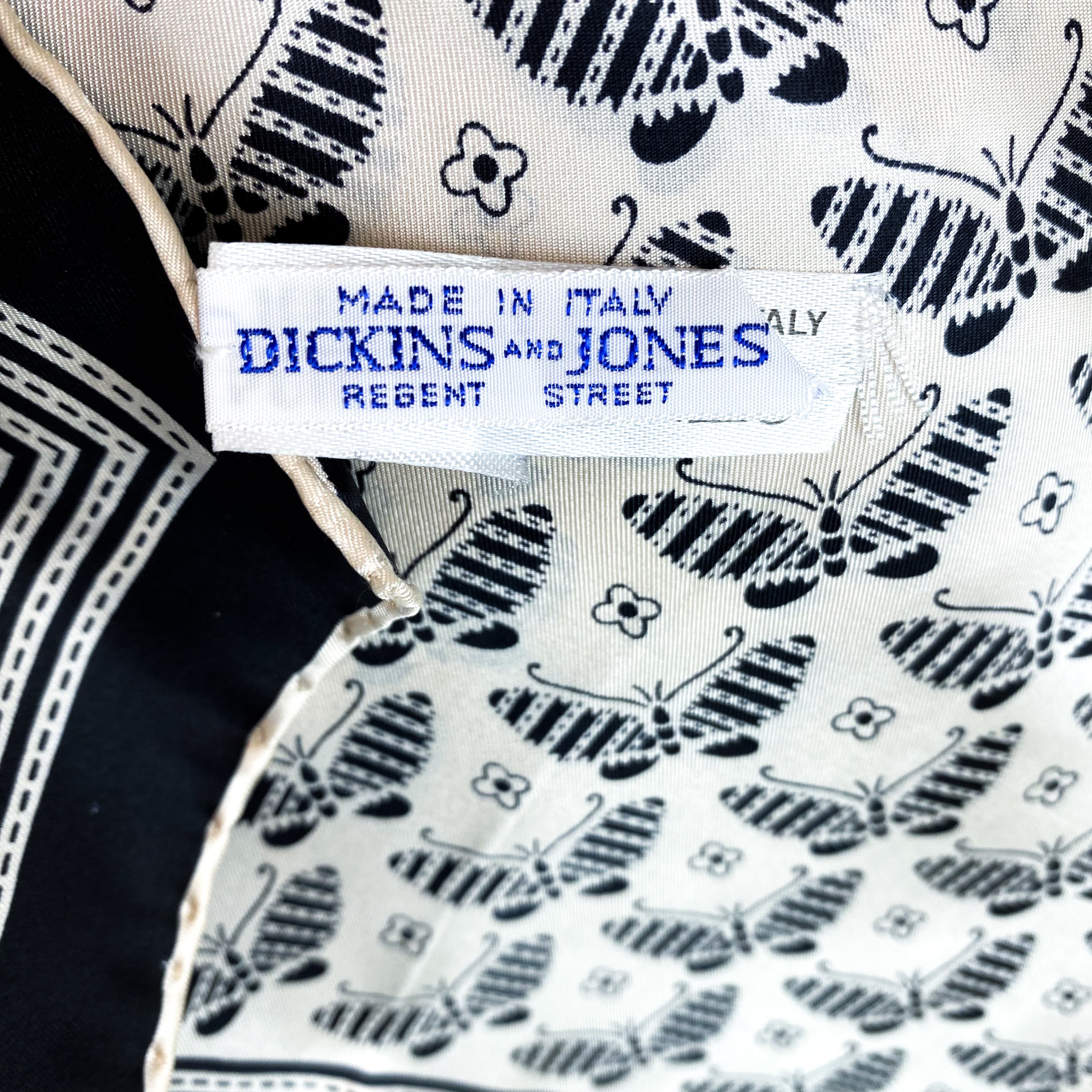 Immaculate Dickins & Jones Butterfly Vintage Silk Scarf