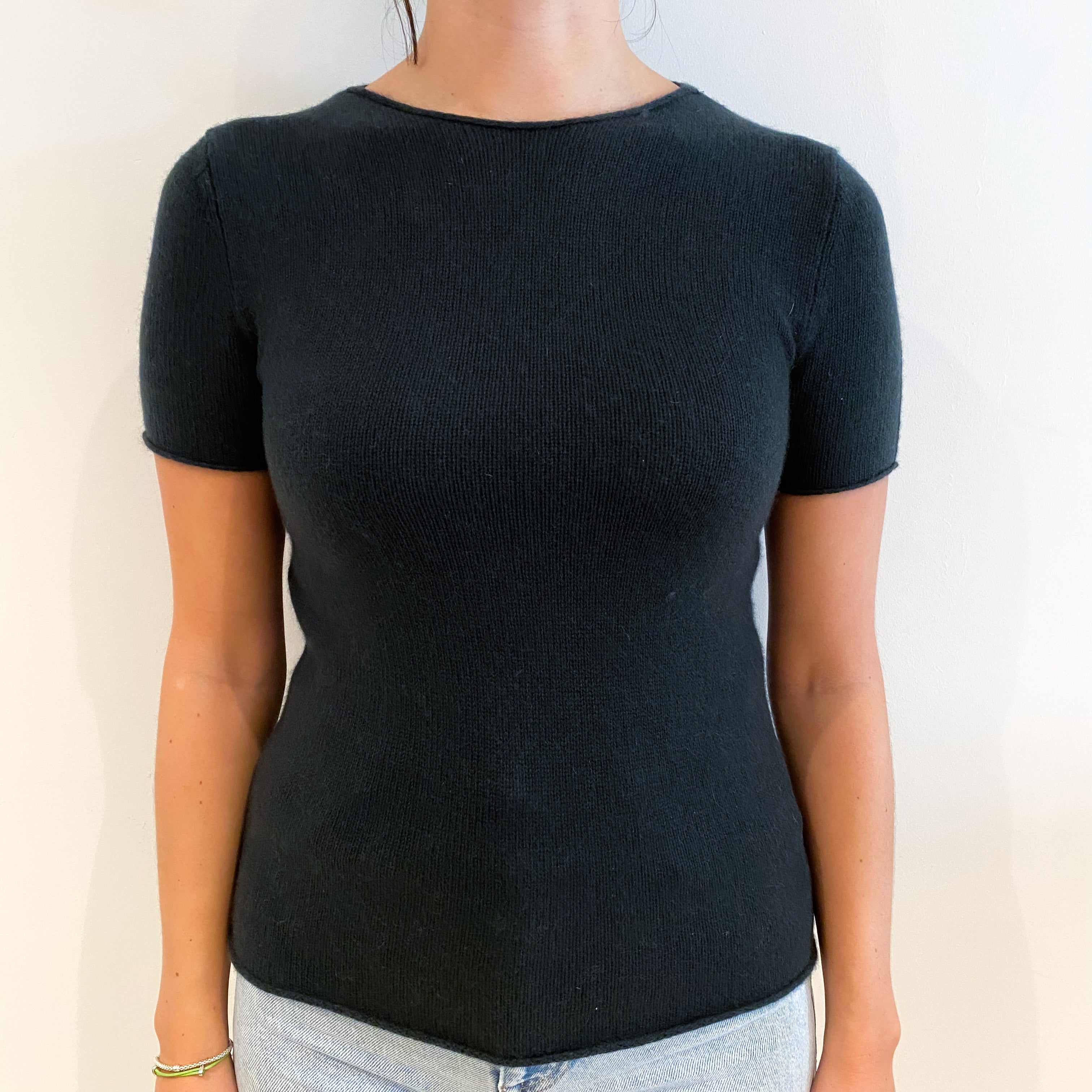 Theory Dark Khaki Green Short Sleeved Jumper Small