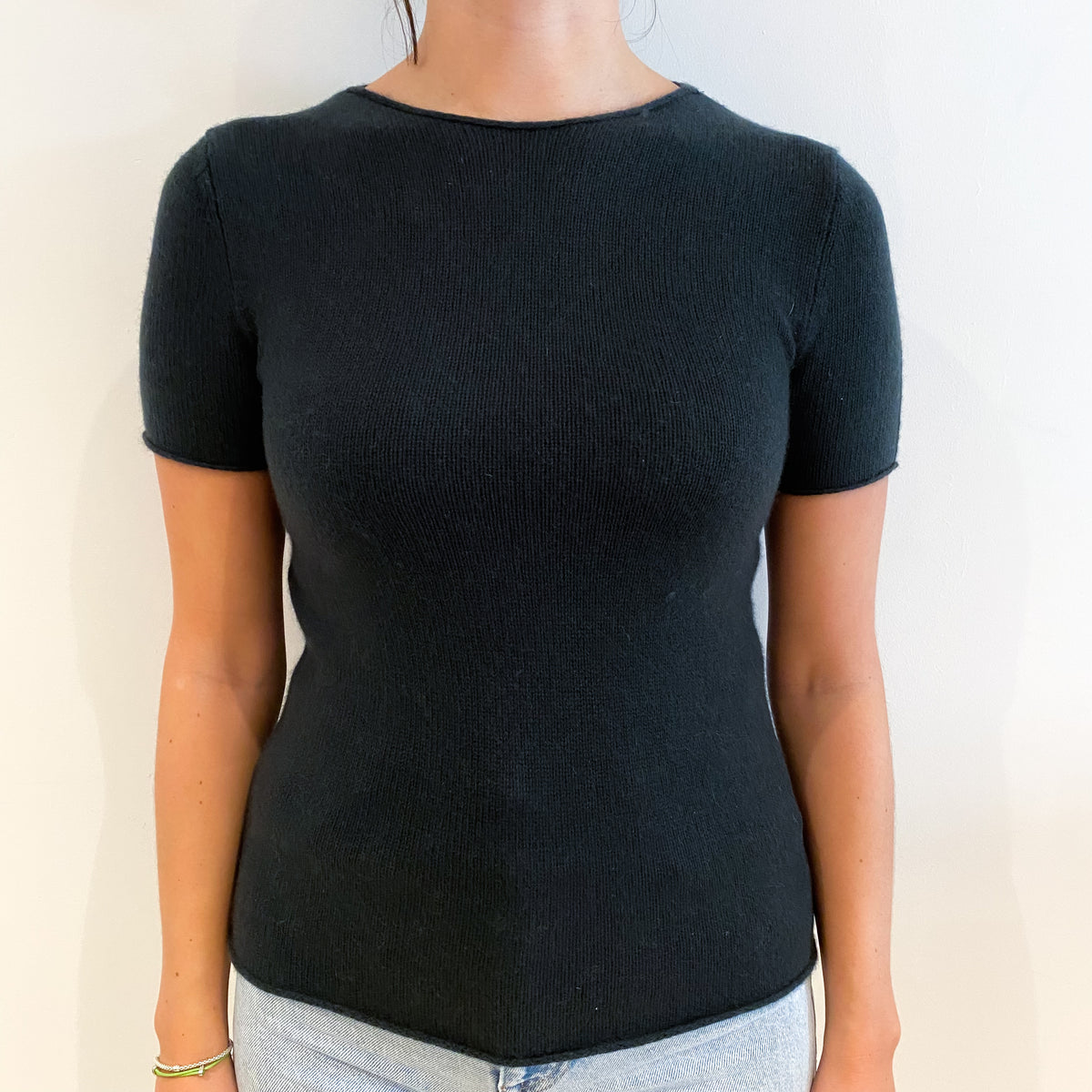 Theory Dark Khaki Green Short Sleeved Jumper Small