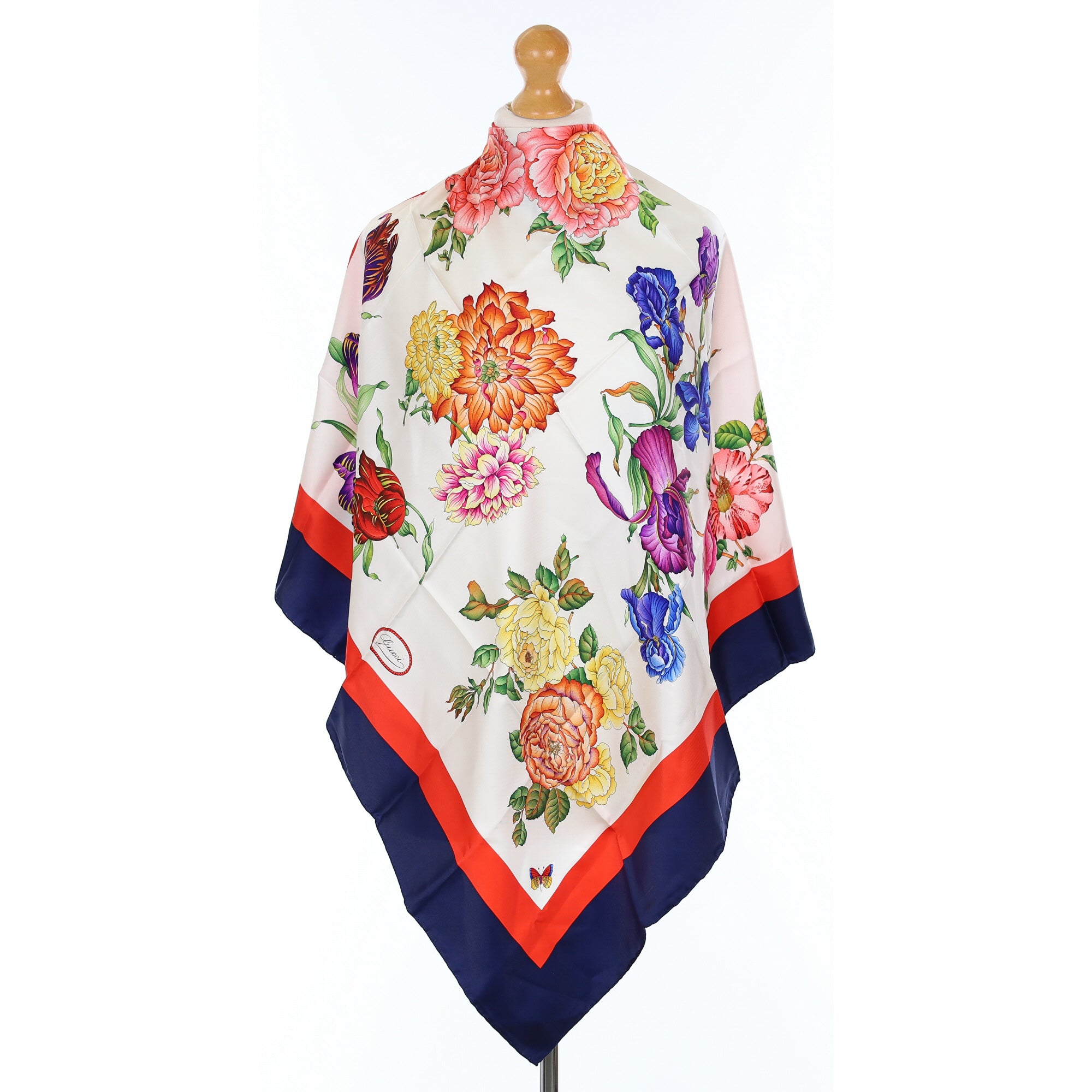 Brand New Gucci Floral Vintage Silk Scarf