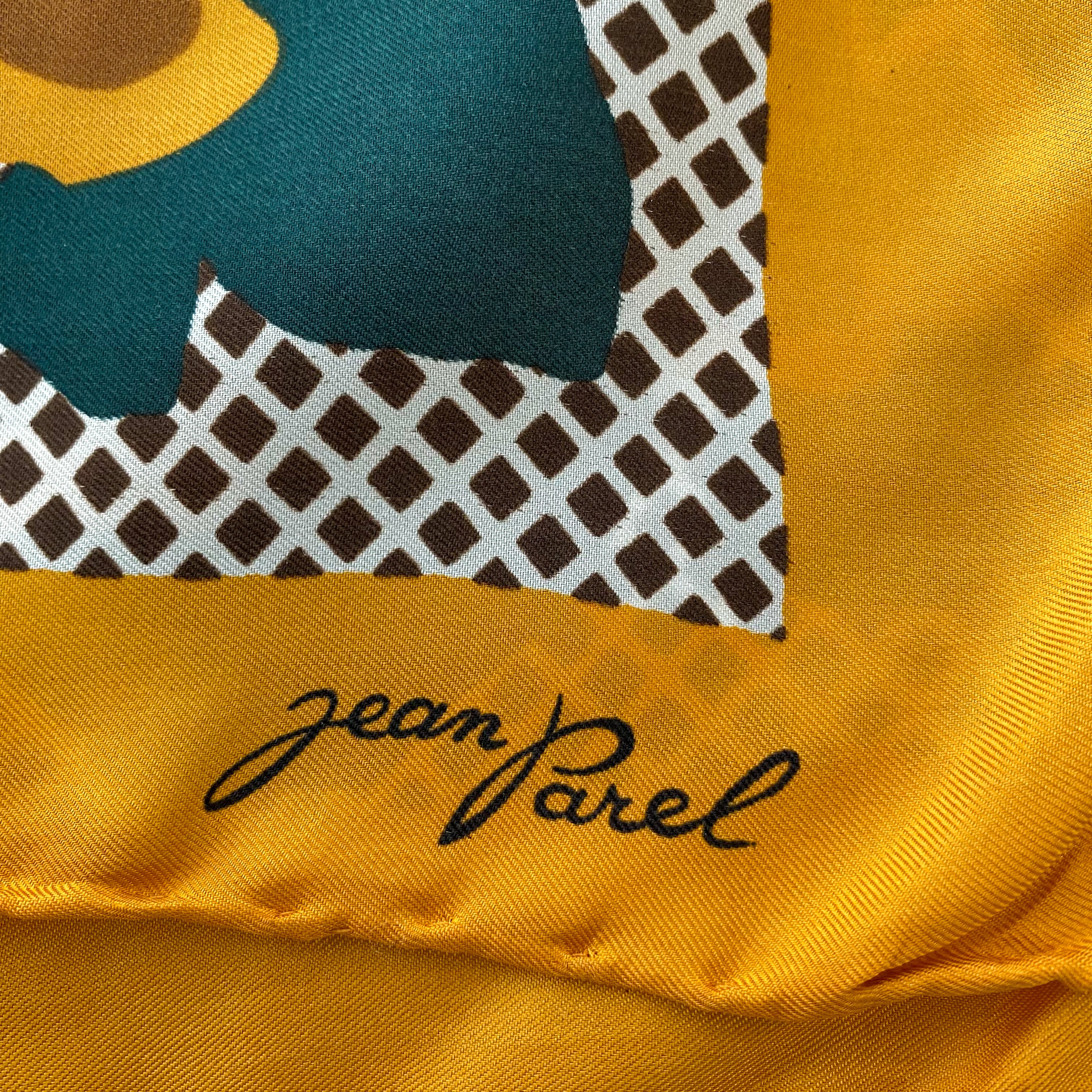 1970s Jean Parel Floral Vintage Silk Scarf