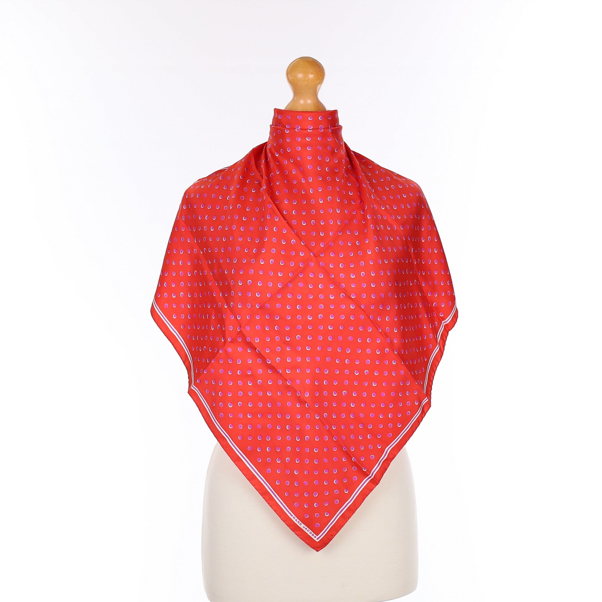 Brand New Marc Jacobs Red Spotted Silk Scarf