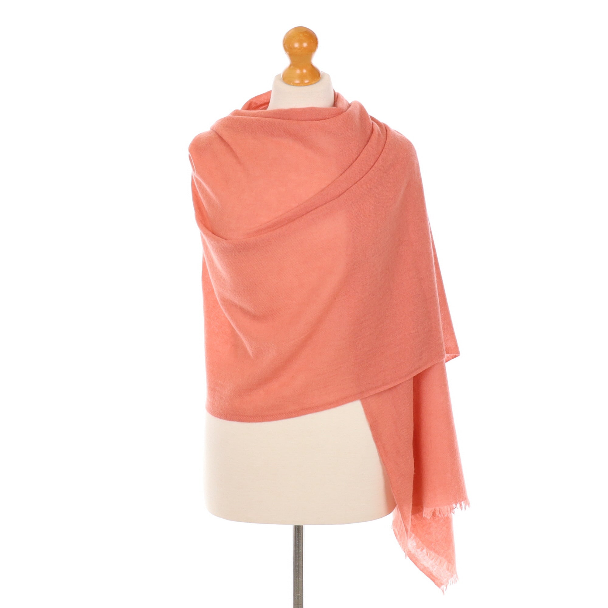 Peachy Pink Cashmere Woven Wrap