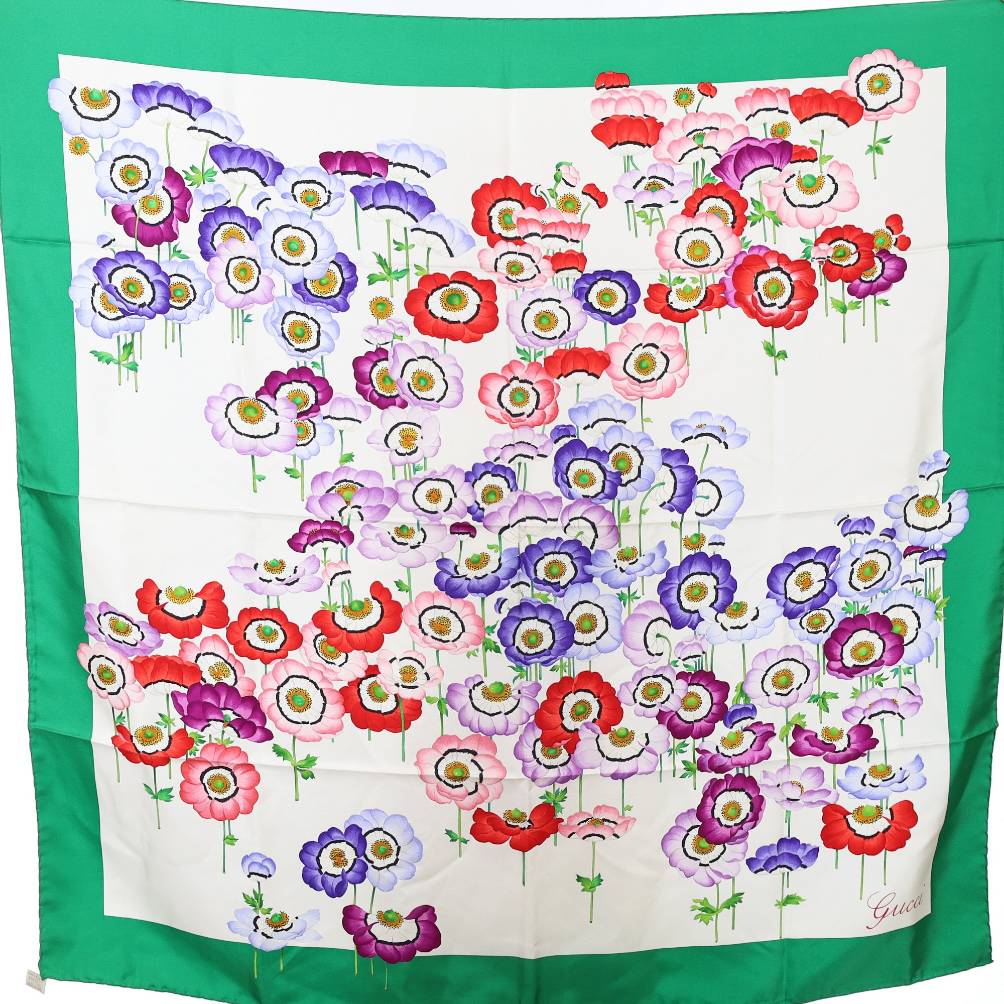Brand New Gucci Floral Vintage Silk Scarf