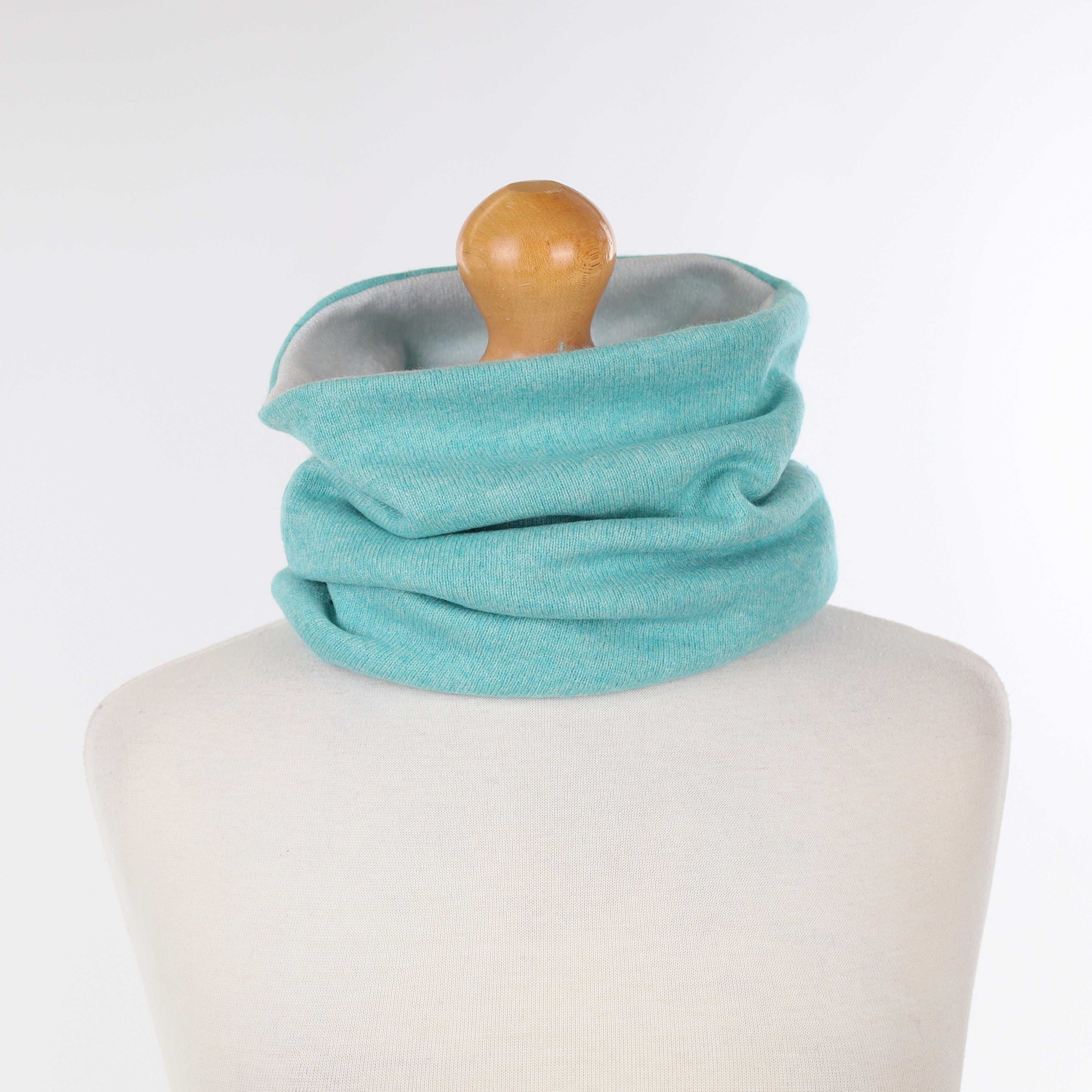 Aqua and Ice Blue Luxury Double Layered Snood