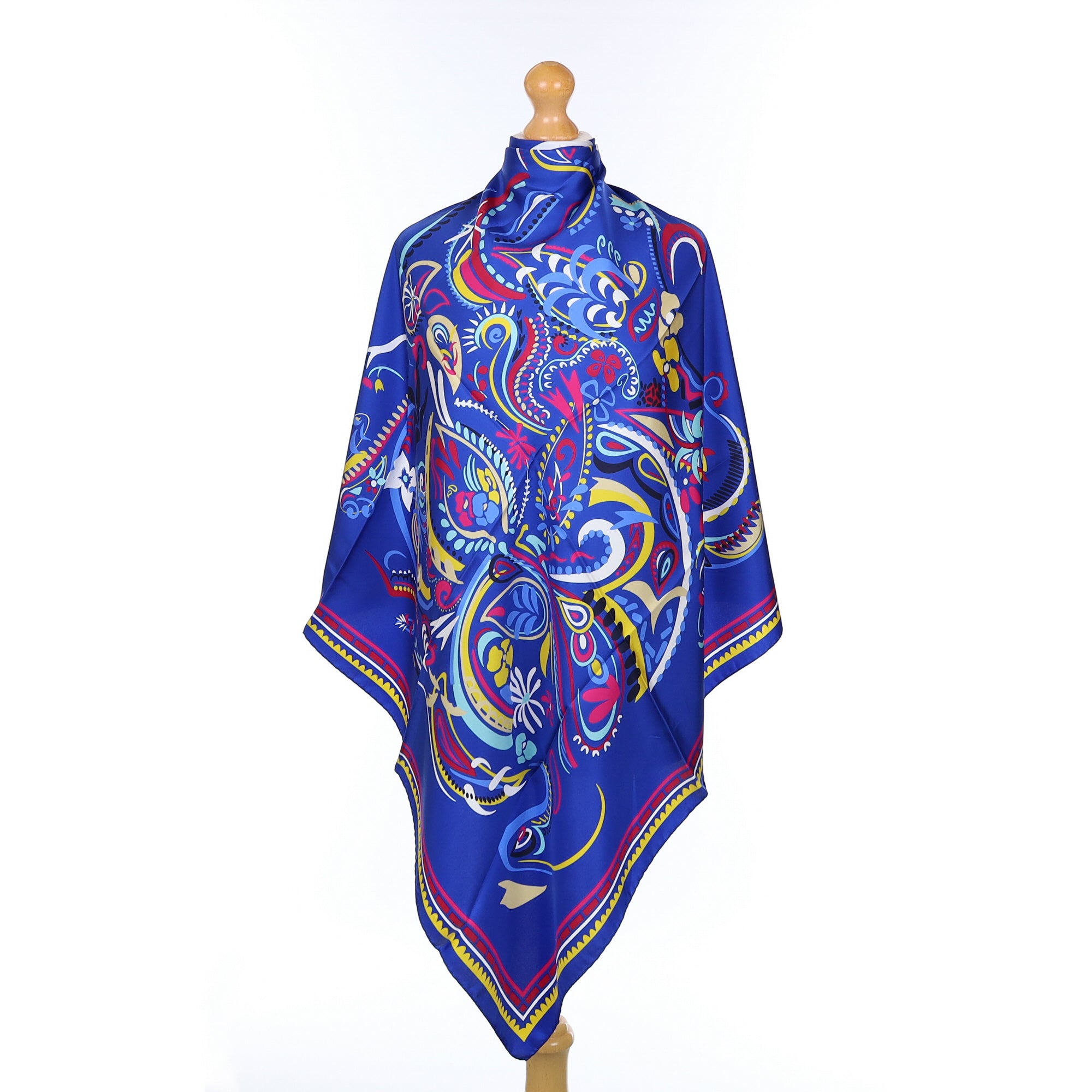 Brand New Italian Artistic Floral & Paisley Design Silk Scarf