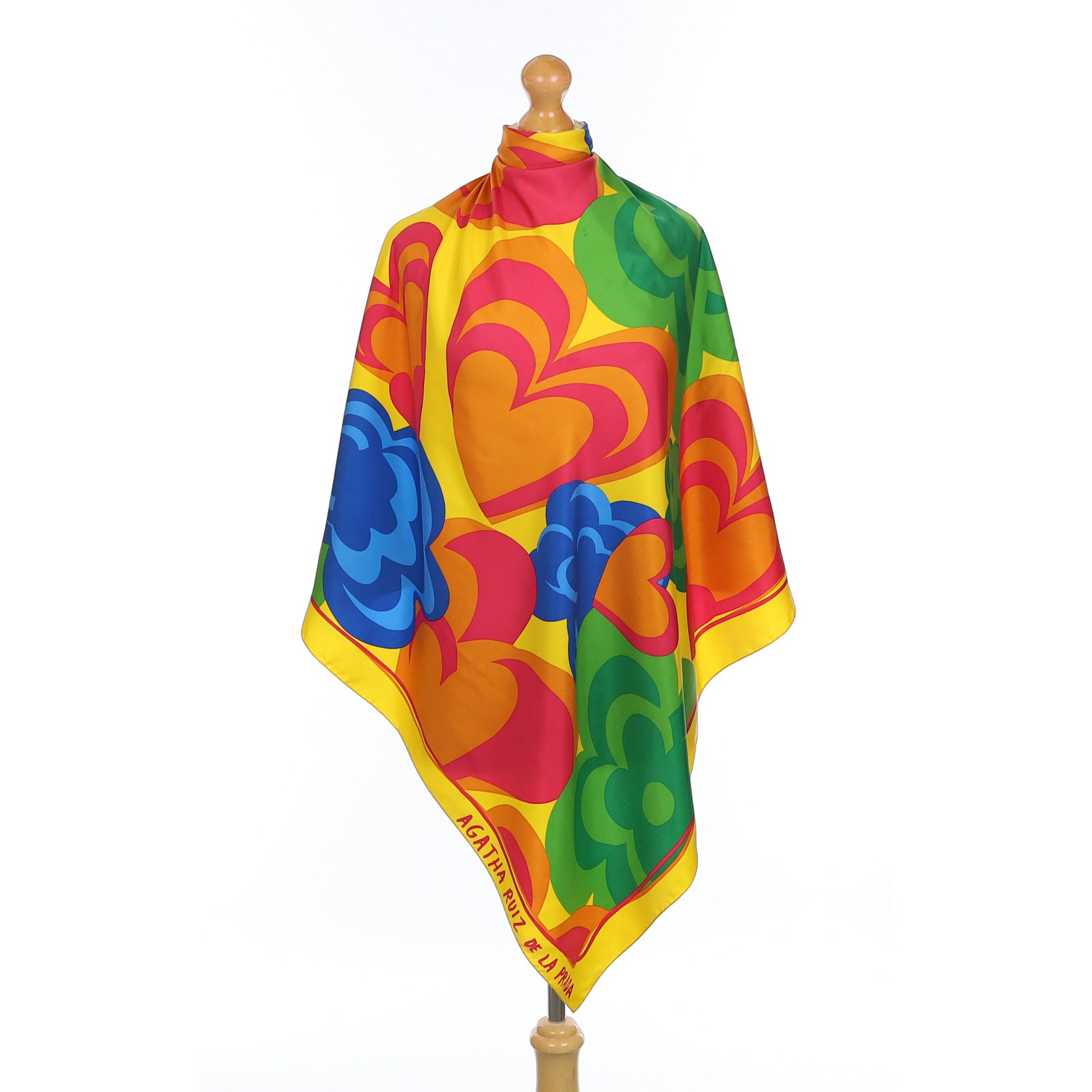 Yellow Retro Silk Scarf
