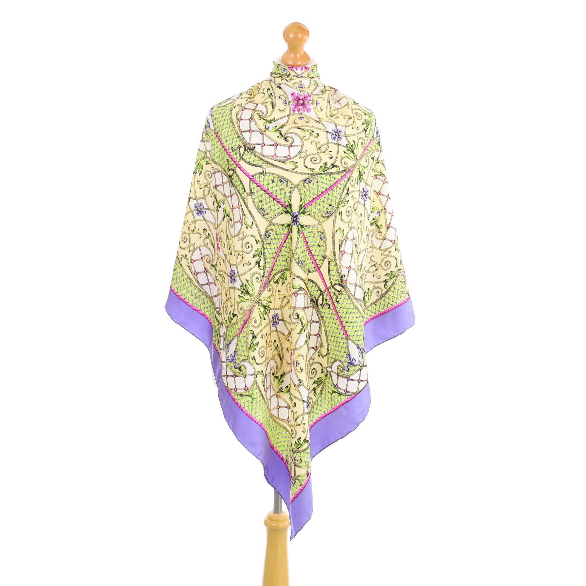 Large Floral Silk Twill Scarf