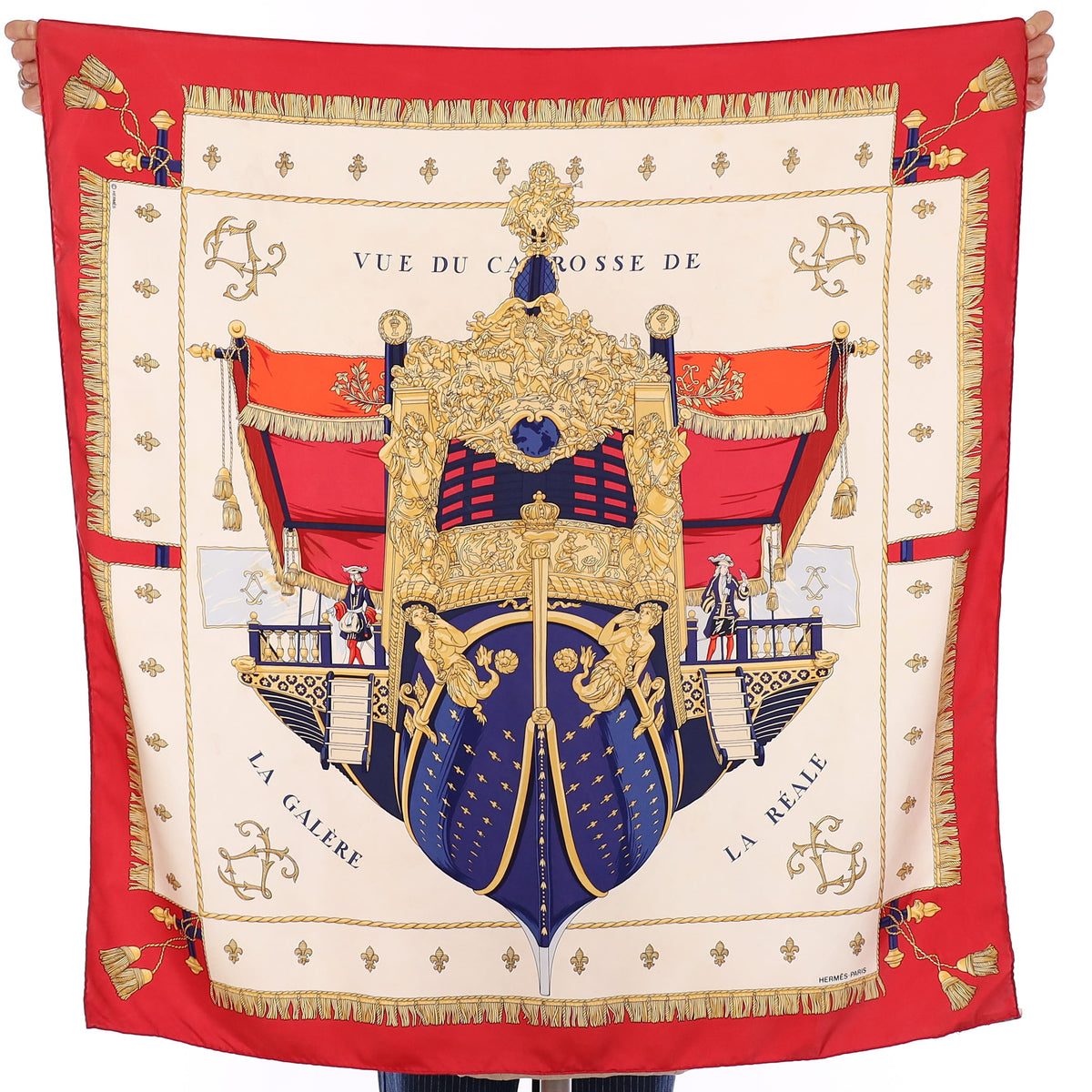 Hermès Vue Du Carrosse De La Galère La Réale Silk Scarf