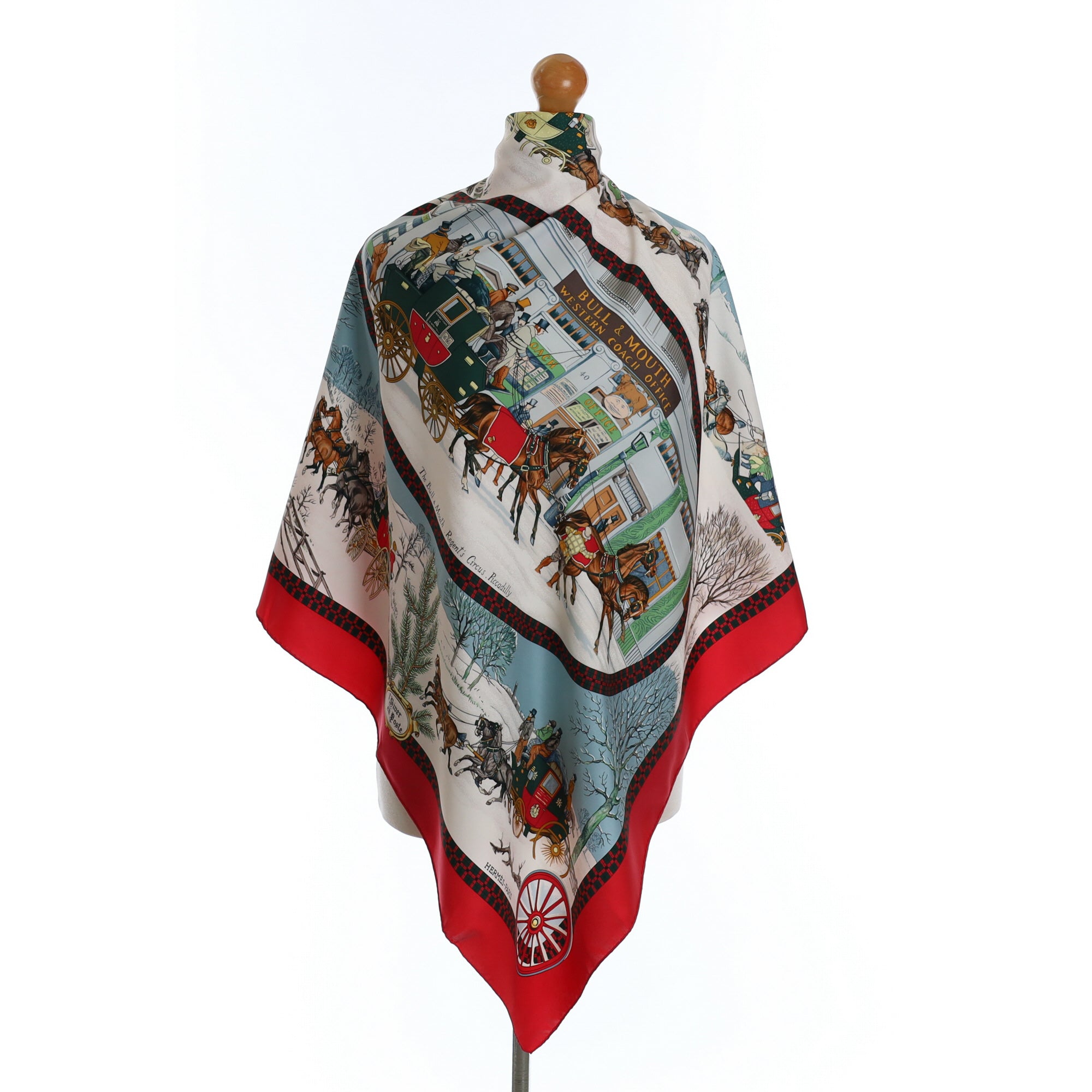 Boxed Hermès L’hiver en Poste Silk Scarf