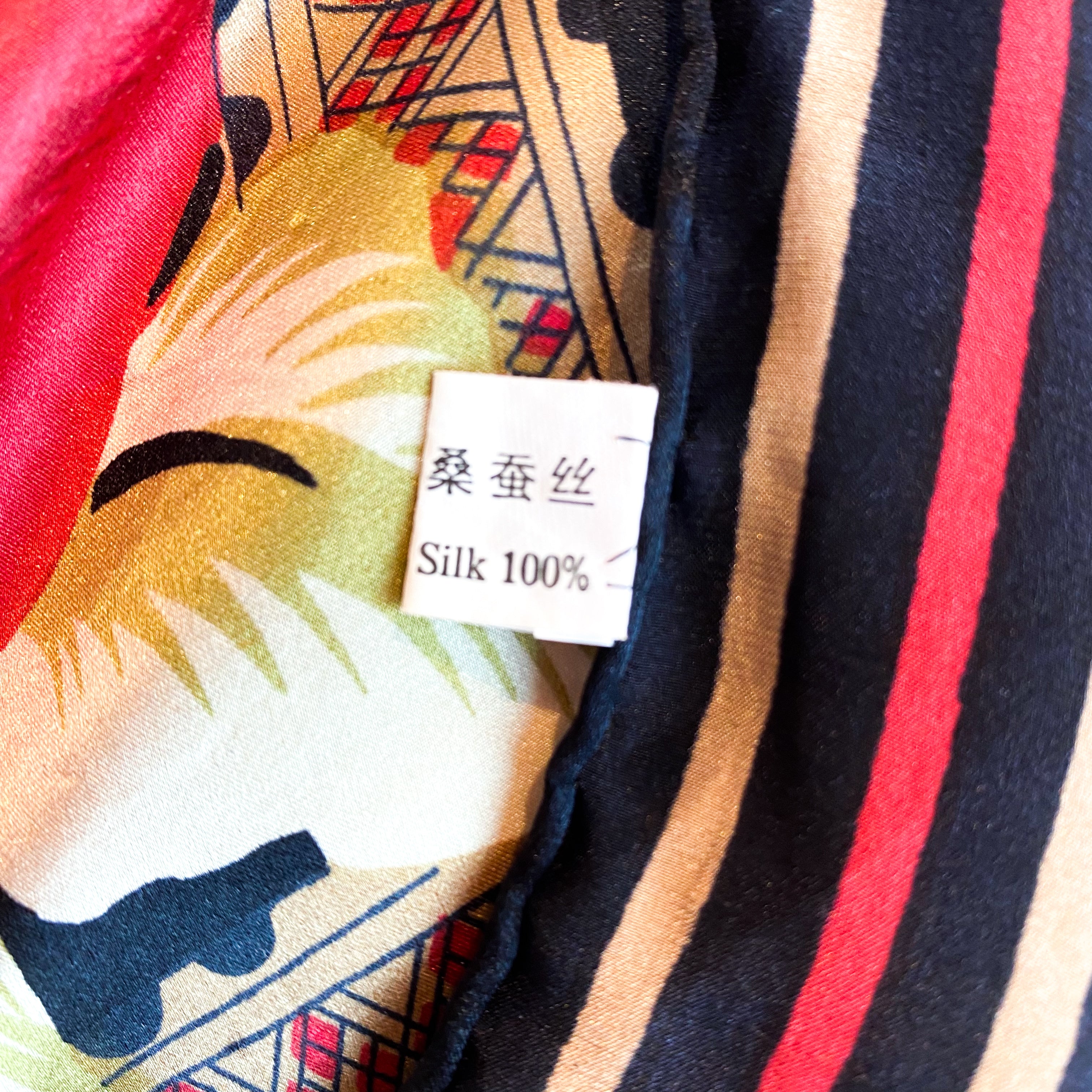 Huali Floral Pattern Silk Scarf
