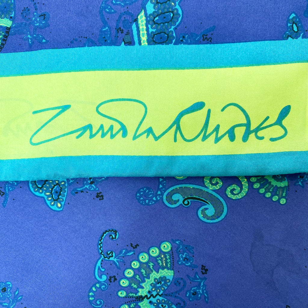 1980s Zandra Rhodes Long Vintage Silk Scarf