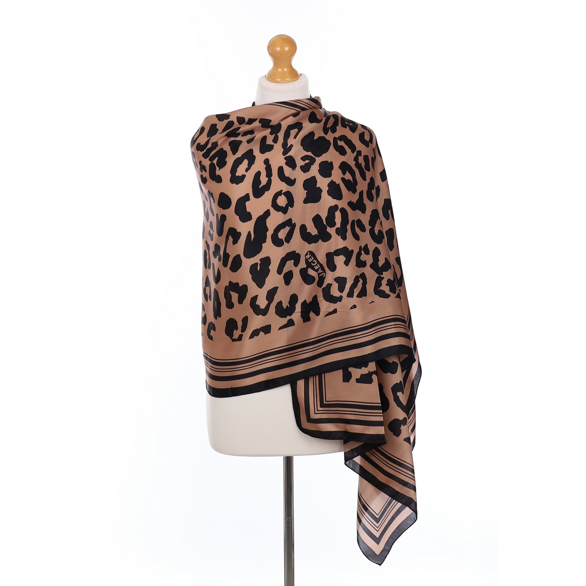 Jaeger Lepoard Print Silk Scarf