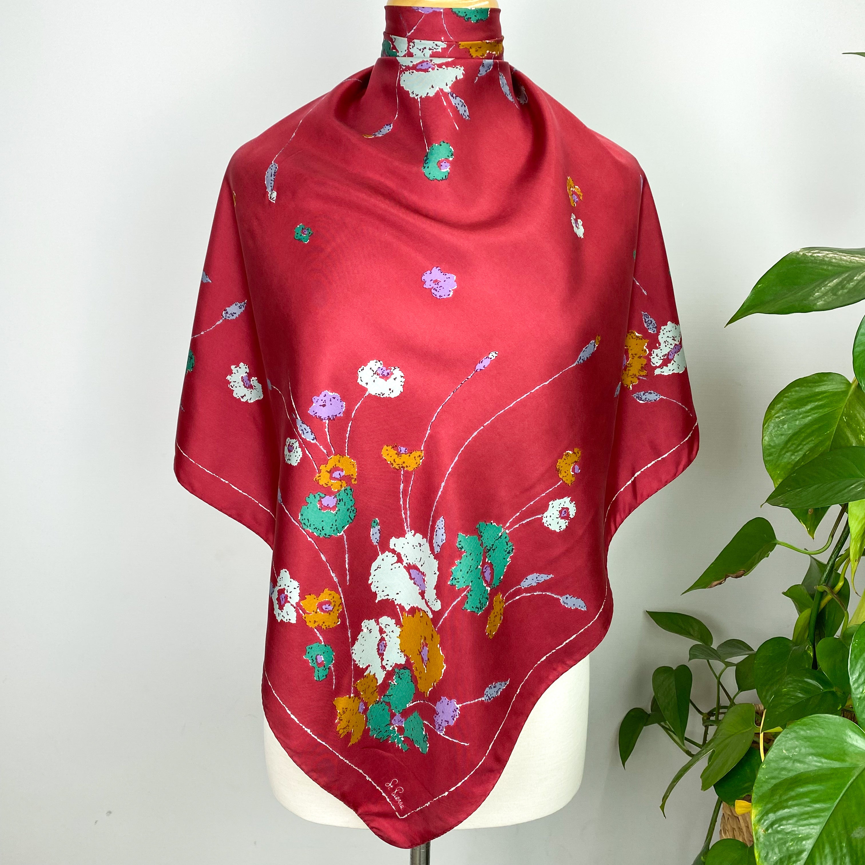 St Michael Floral Vintage Silk Scarf