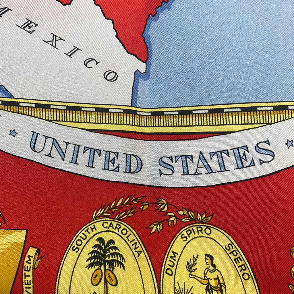 Hermès Arms of the United States Silk Scarf Quite Rare