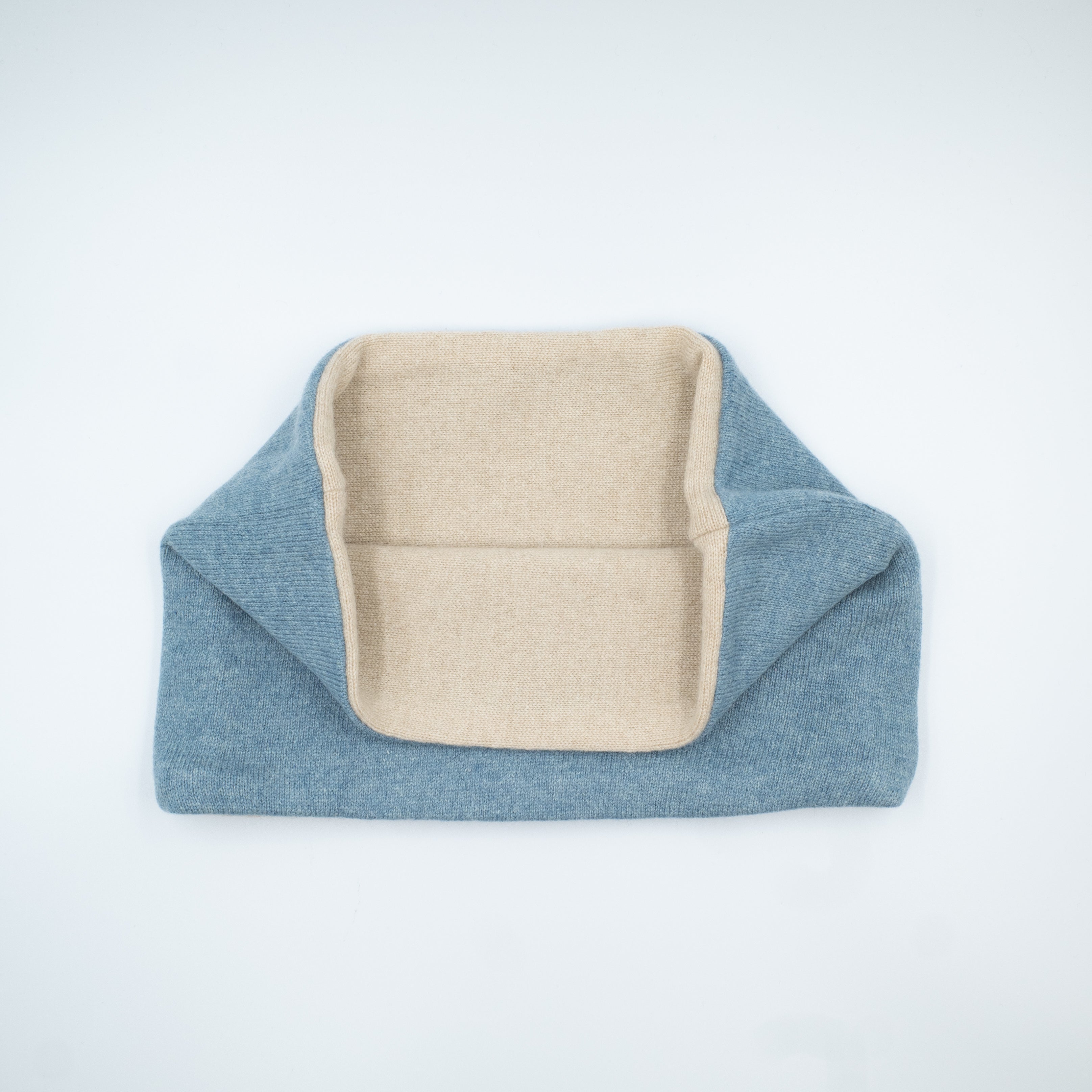Light Denim Blue and Beige Neck Warmer