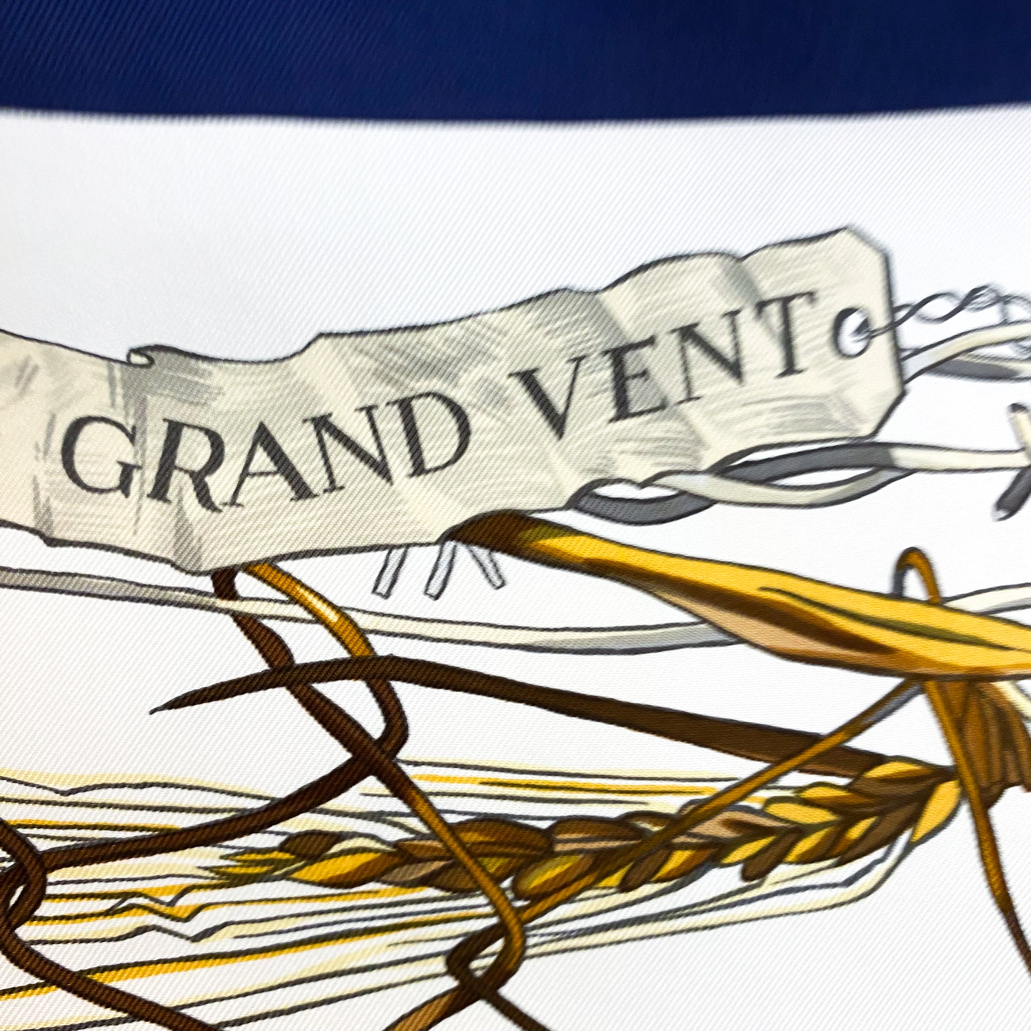 Boxed Hermes Grand Vent 1965 Designer Silk Scarf