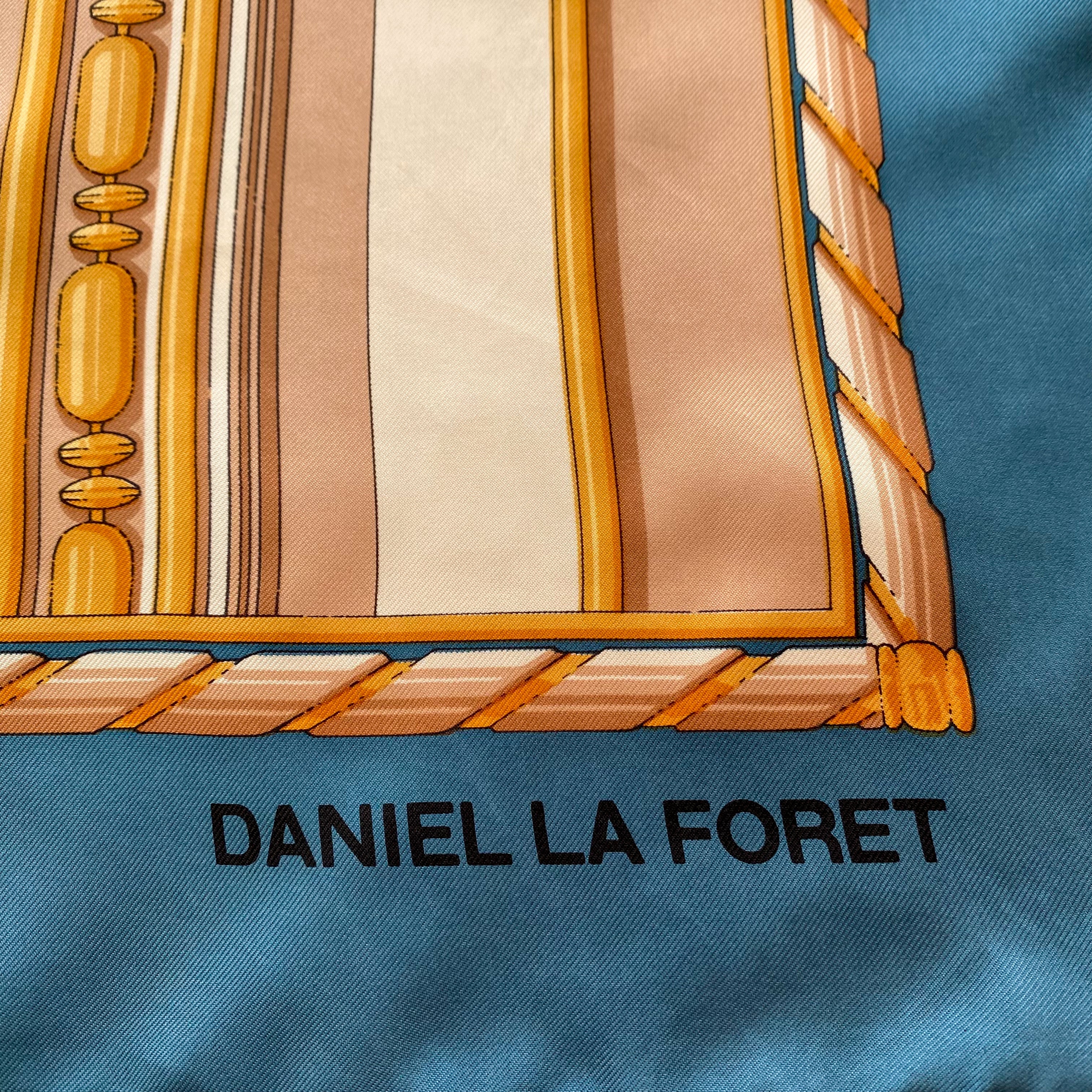 Daniel La Foret Golf Design Vintage Silk Scarf