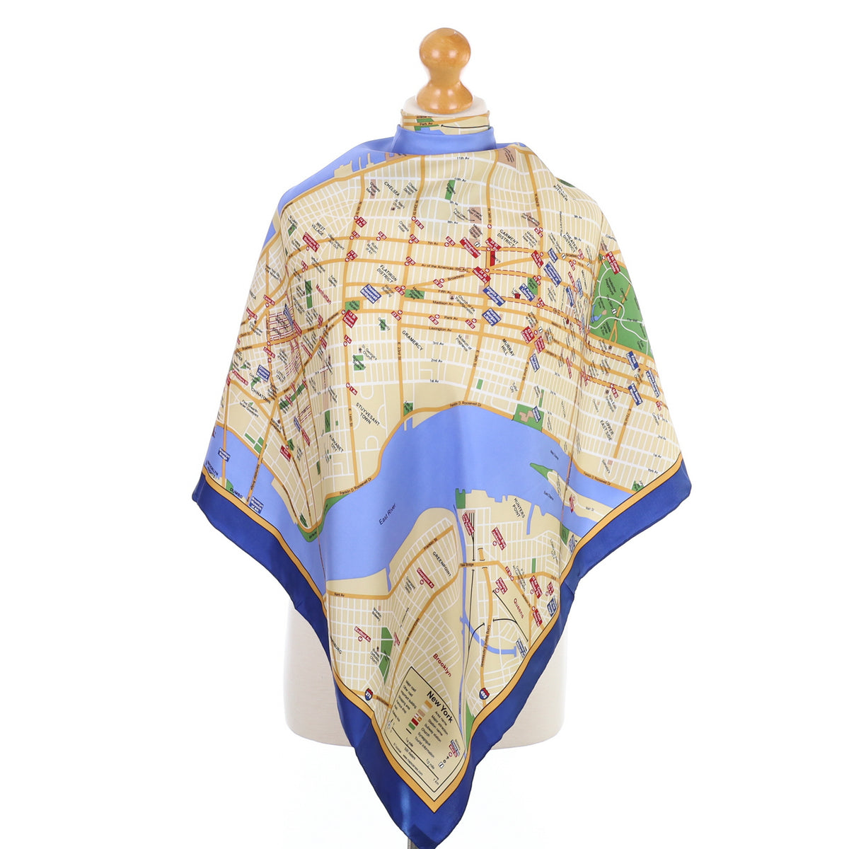 Brand New New York Map Silk Scarf