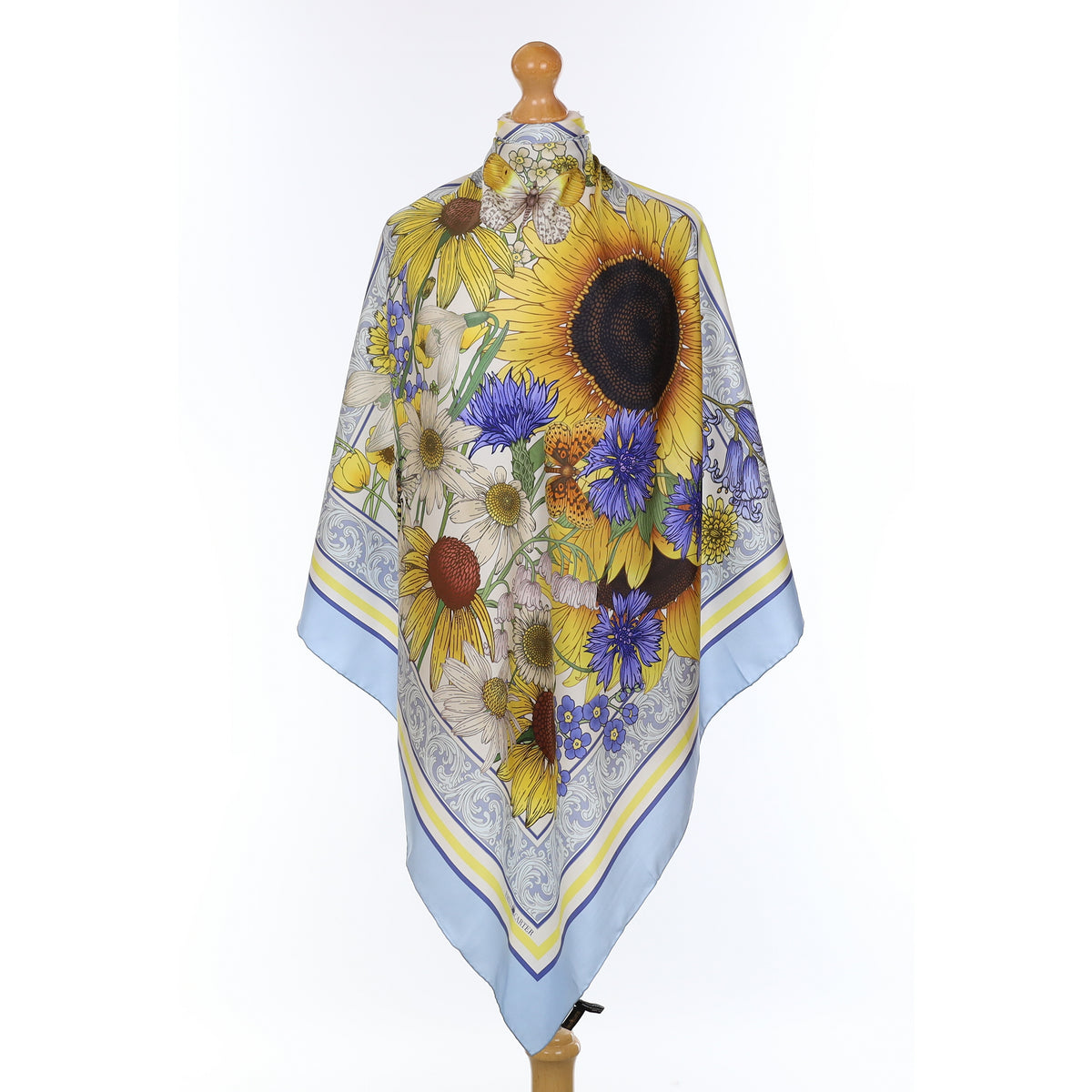 Brand New Boxed Emily Carter Sunflower Silk Scarf
