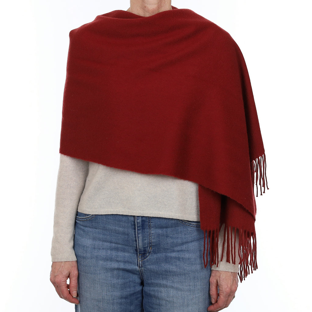 Burgundy Red Cashmere Woven Wrap
