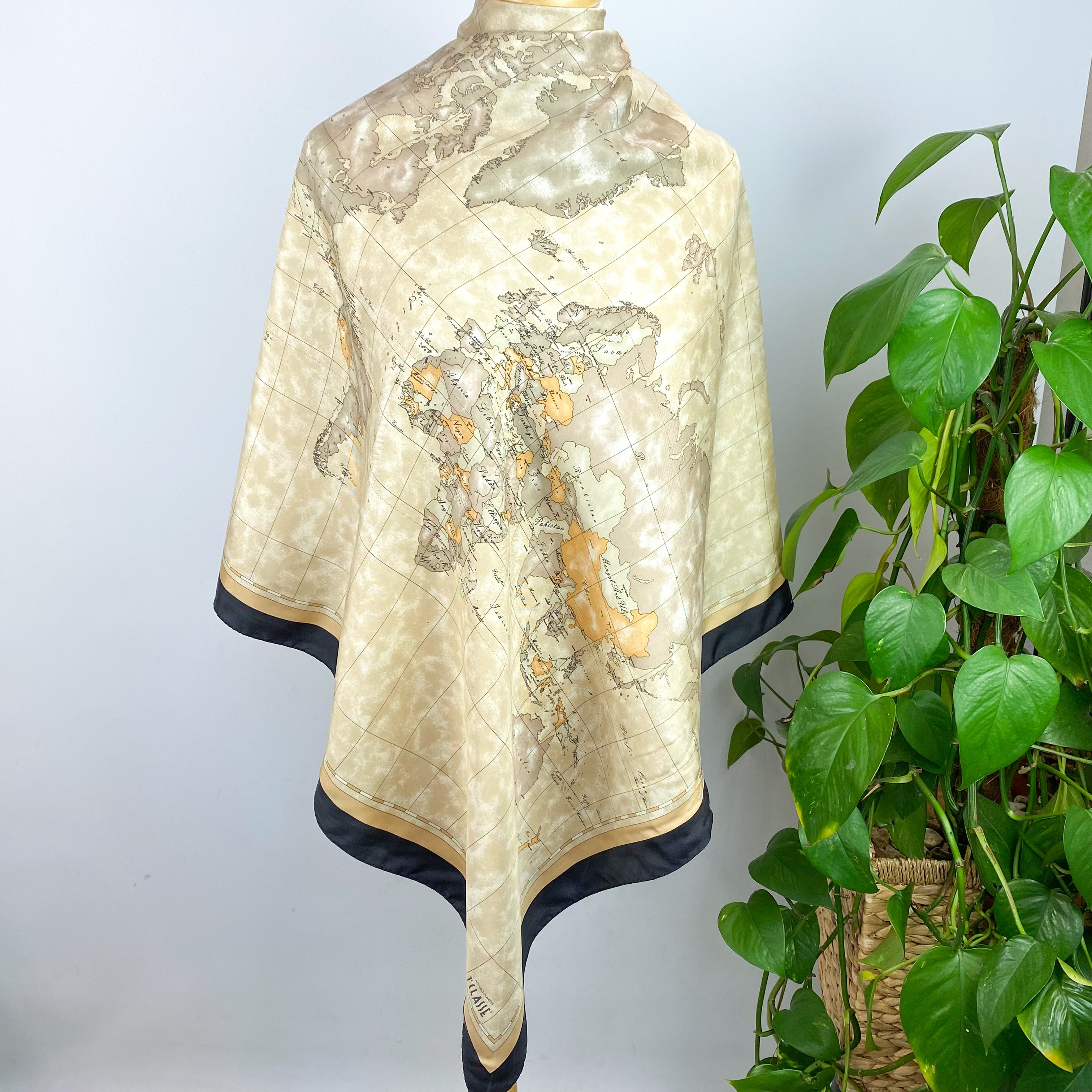 Alviero Martini Map Design Silk Scarf