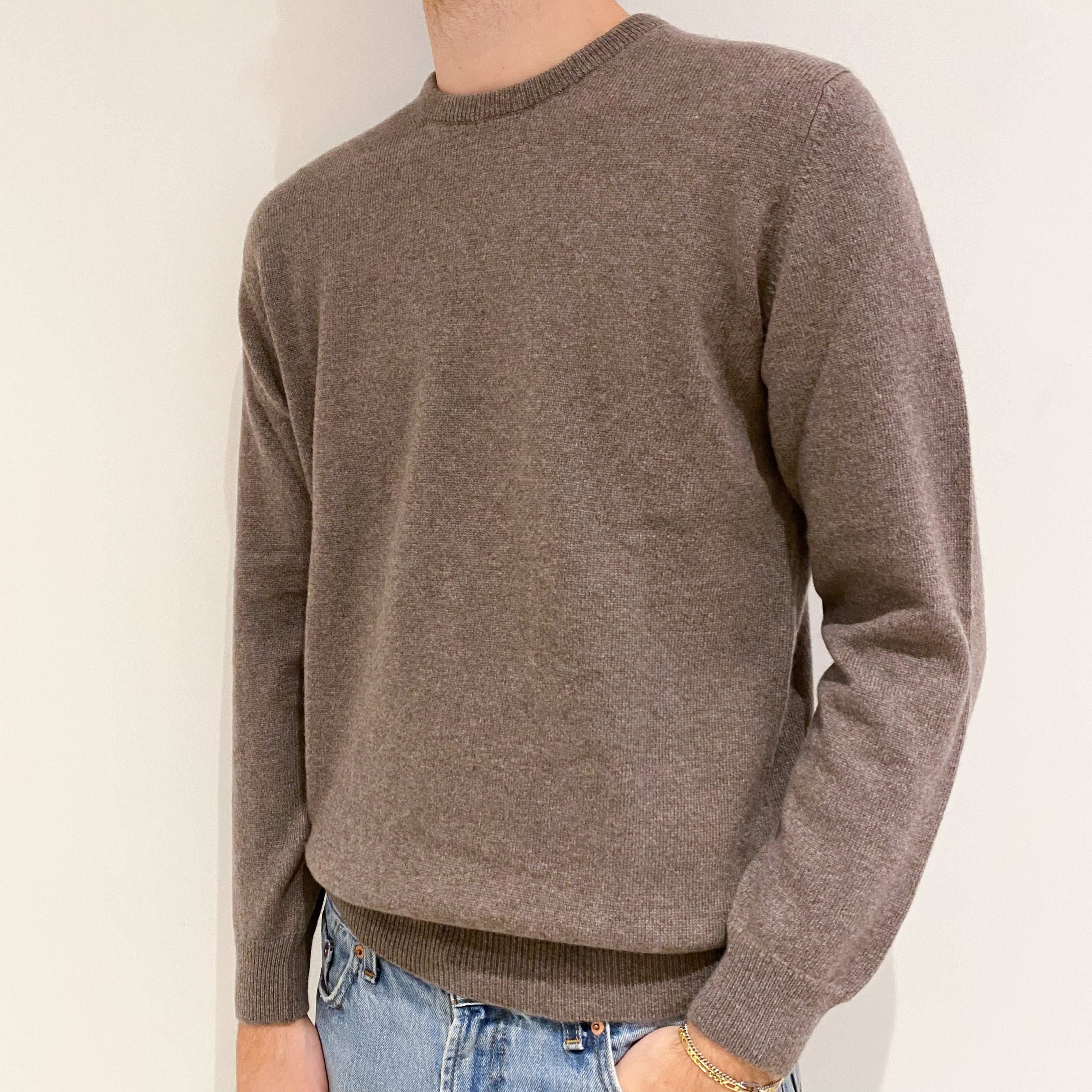 Men’s Brand New Scottish Donkey Brown Crew Neck Jumper Medium