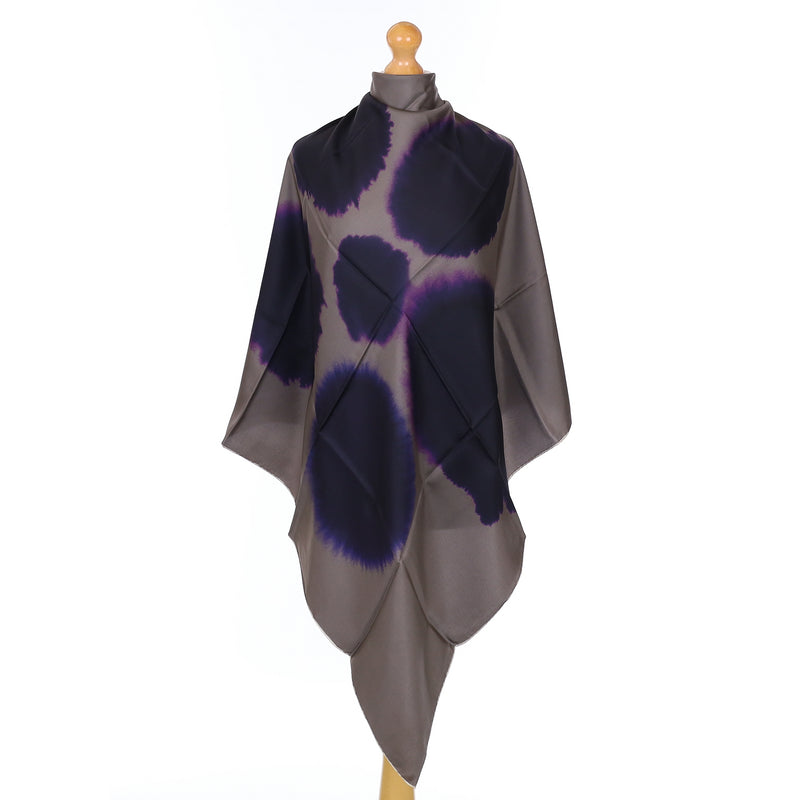 Brand New Italian Grey Colour Run Design Silk Scarf