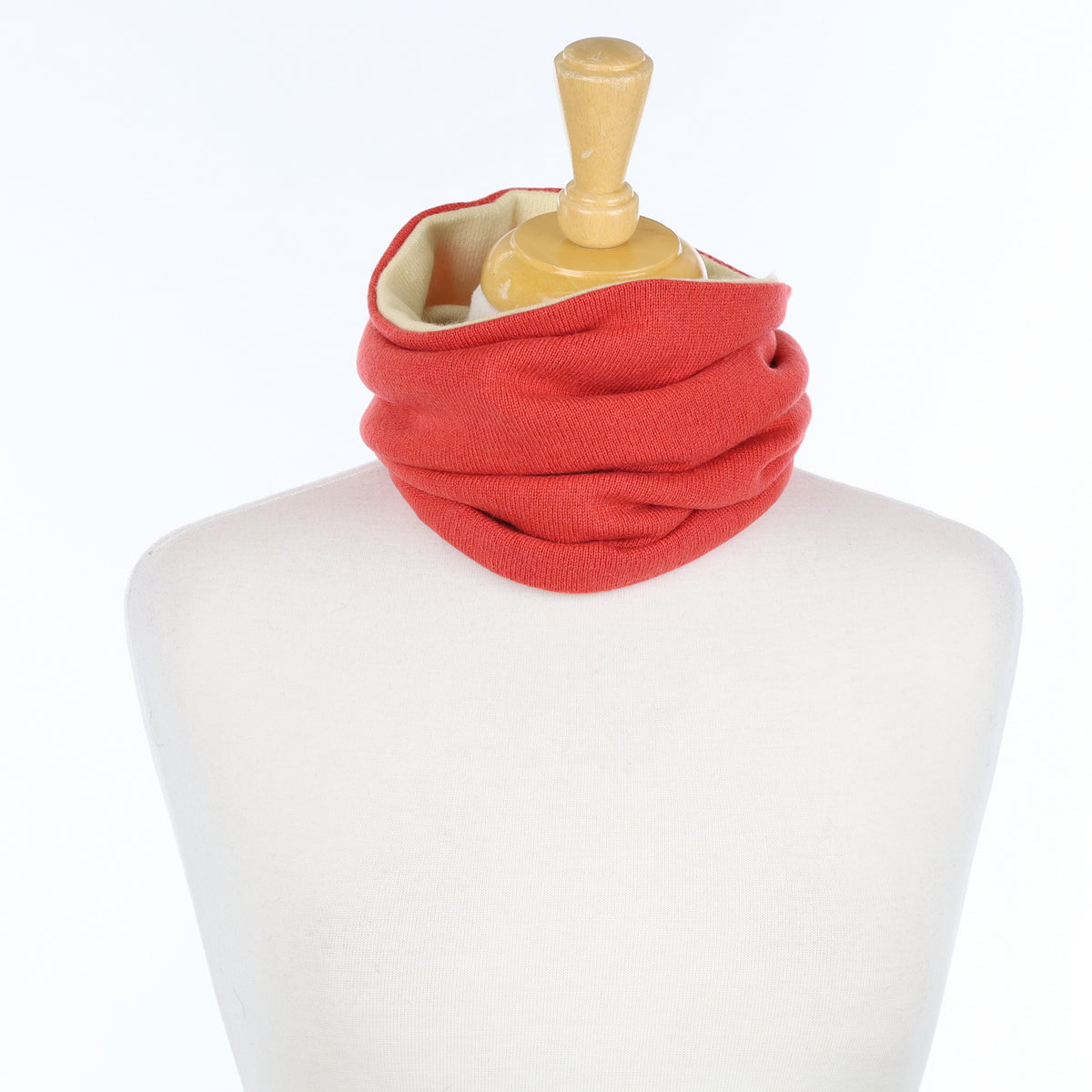 Deep Coral Orange and Pale Yellow Luxury Double Layered Snood