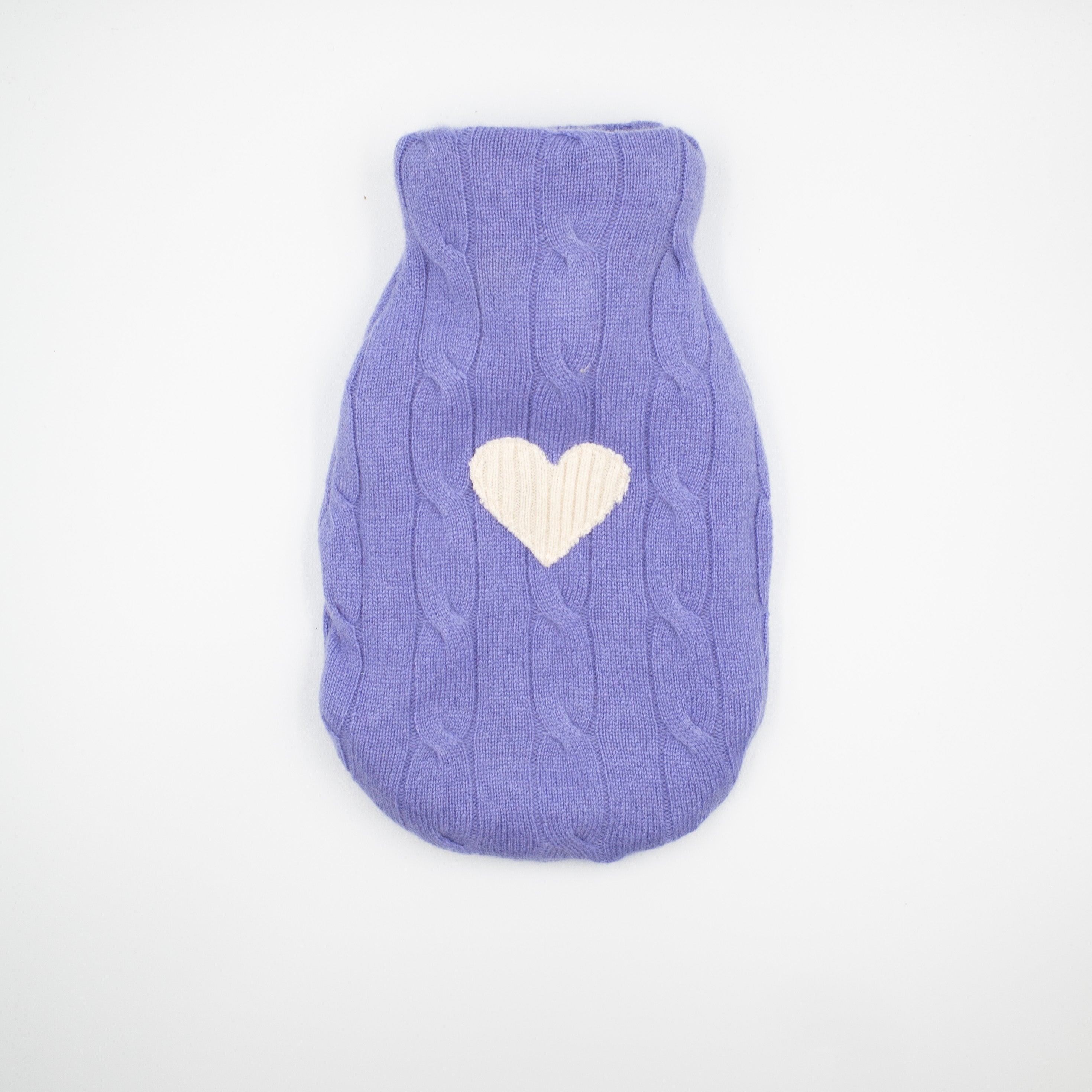 Periwinkle Purple Cable Cashmere Small Hot Water Bottle