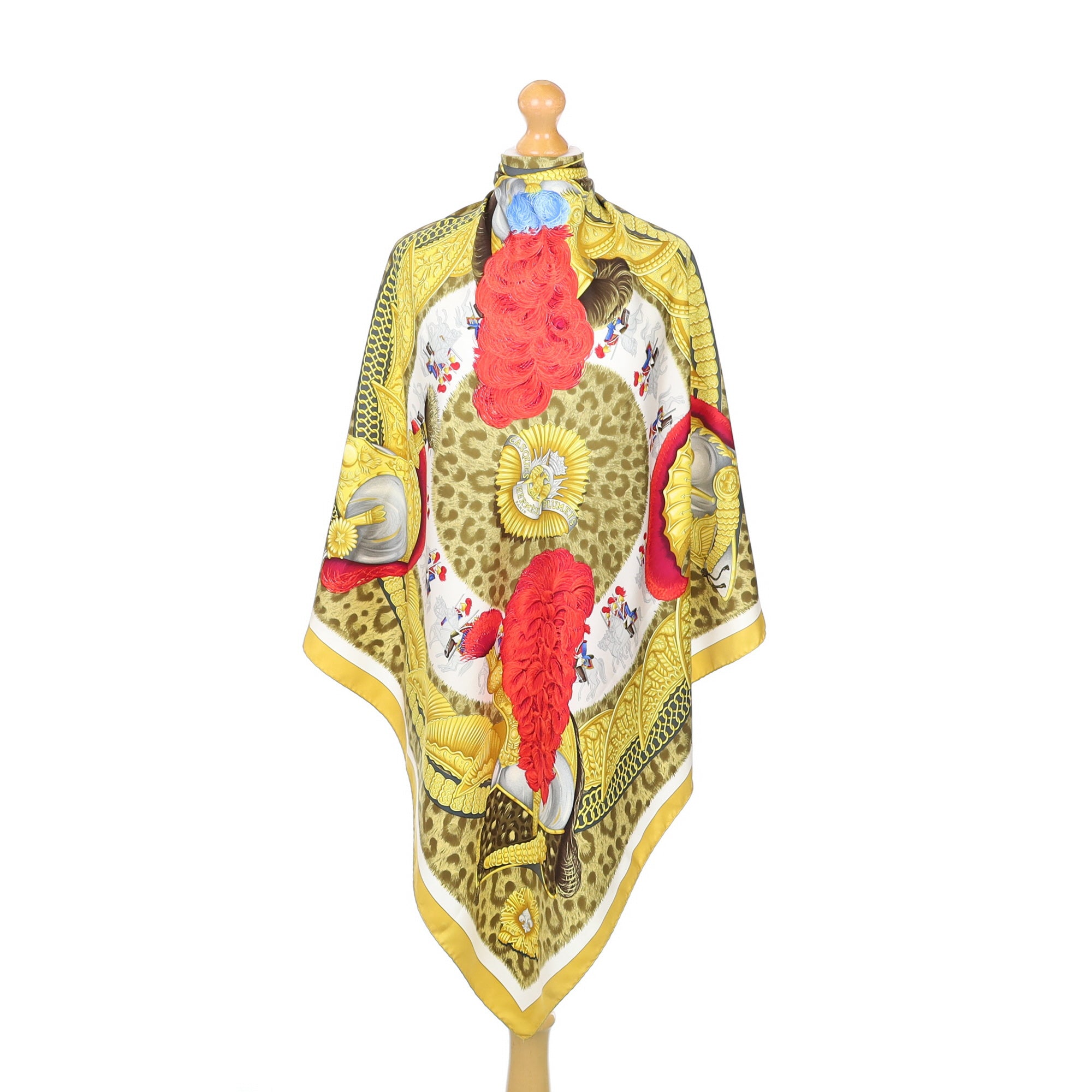 Hermès Casques Plumets Silk Scarf