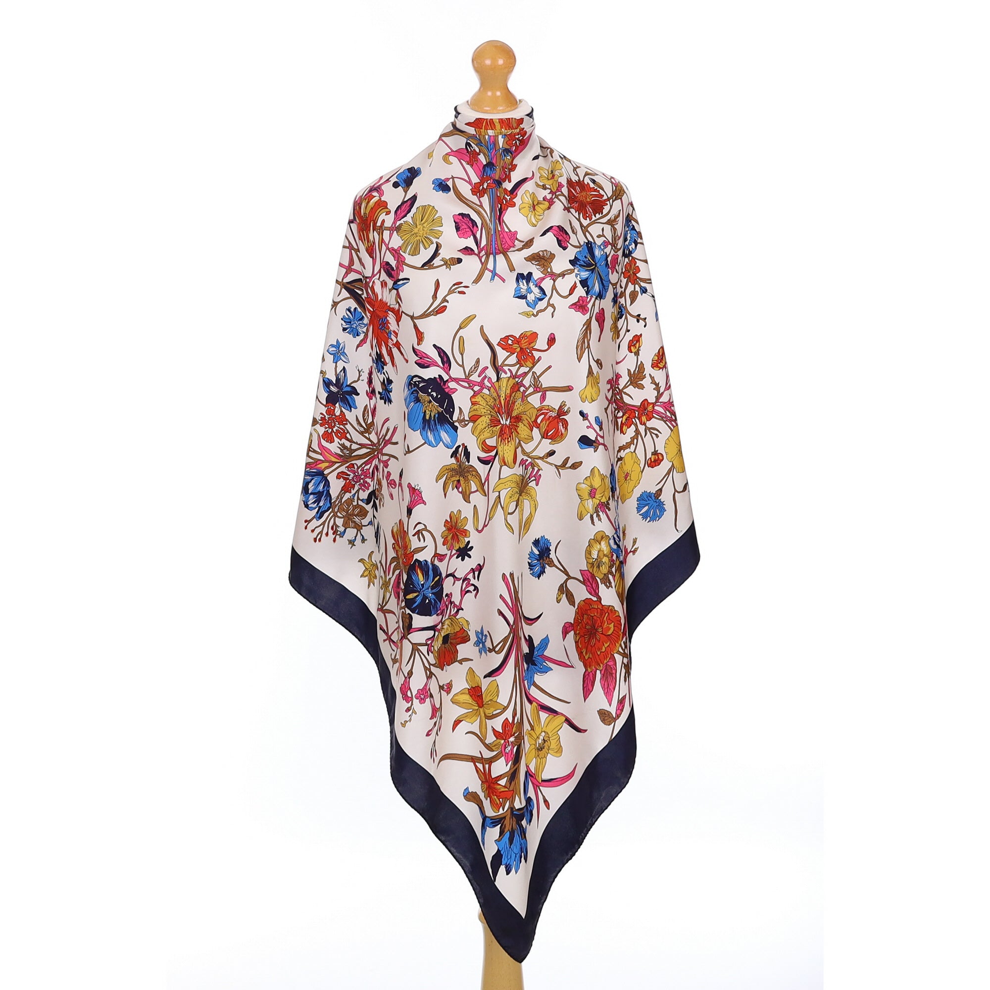 Multicolour Floral Silk Scarf