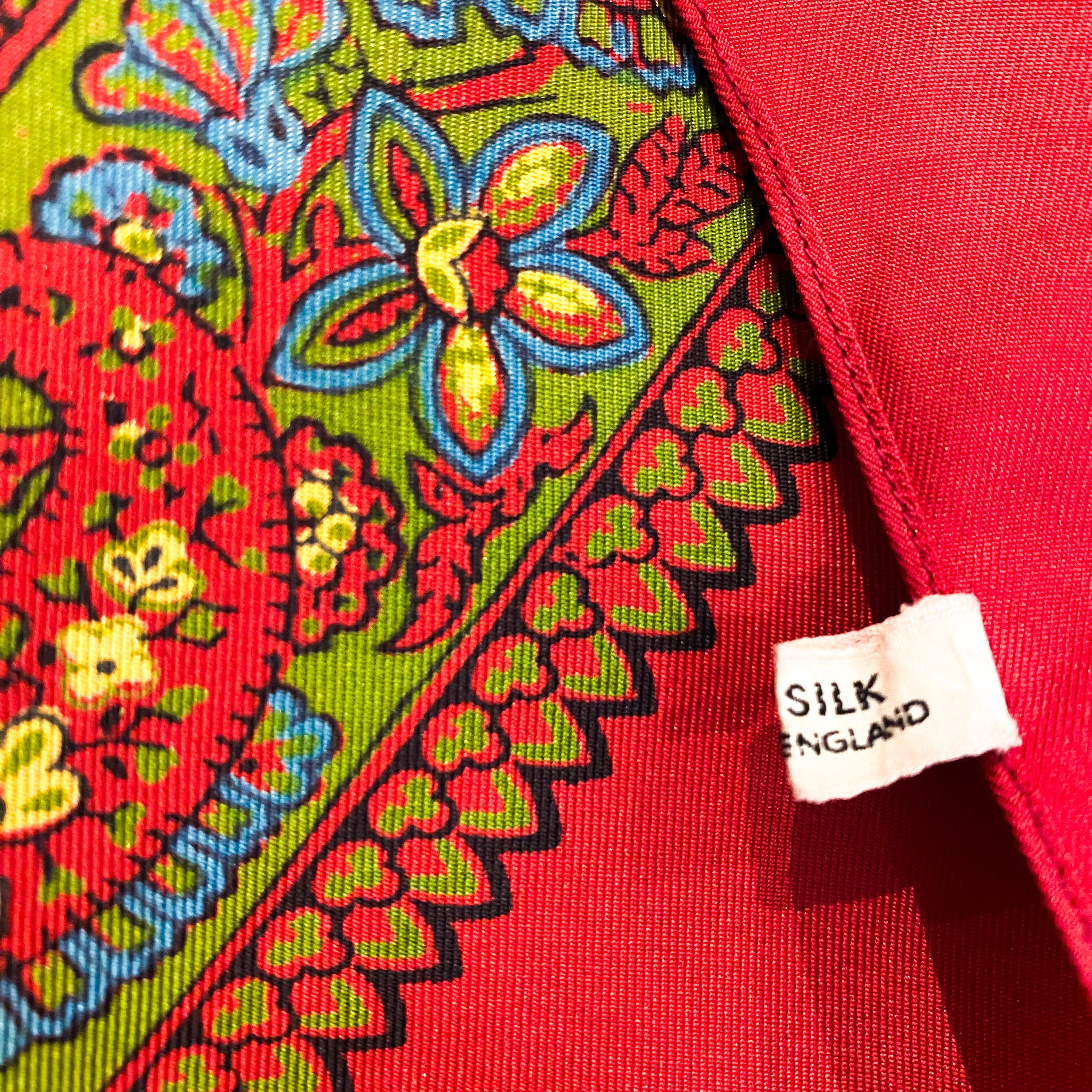Red Paisley Vintage Silk Scarf