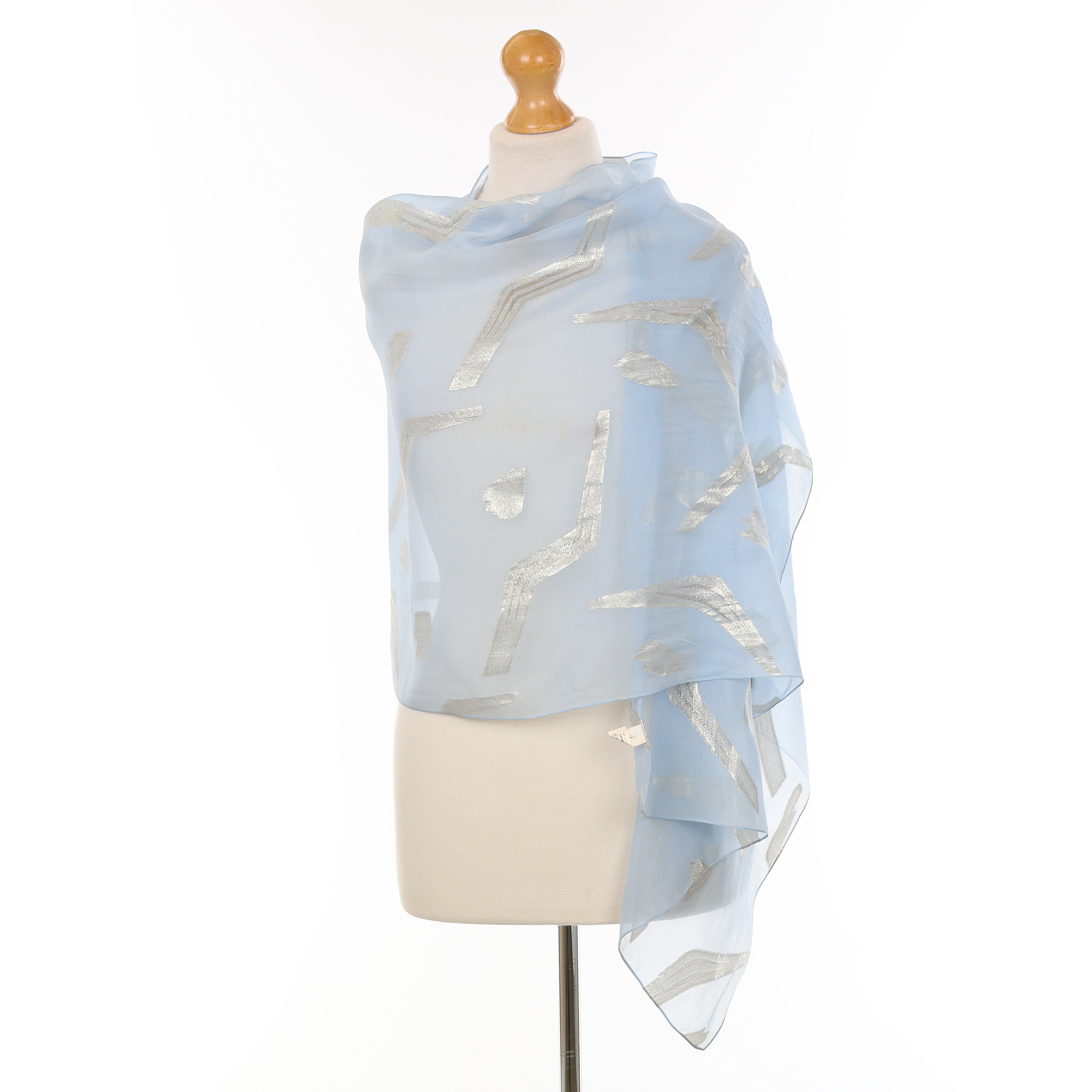 Yukiko Hanai Pale Blue Silk Scarf